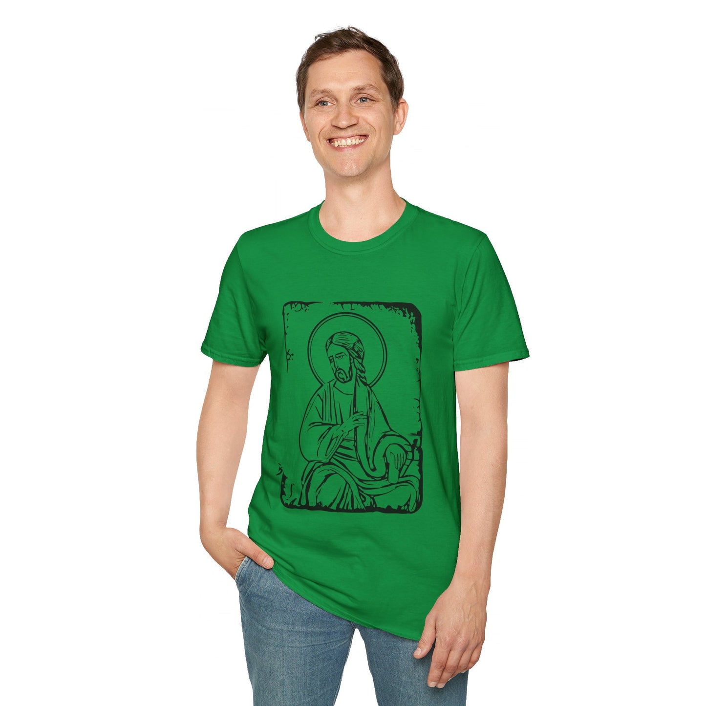Orthodox Icon Men's Tshirt (Black Logo) - Sweet Baby Jeez Teez