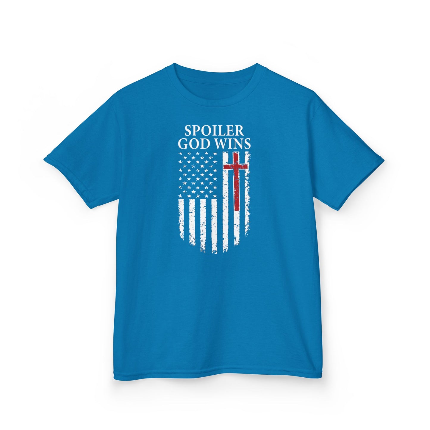 "Spoiler God Wins" Christian Kids Softstyle T-Shirt