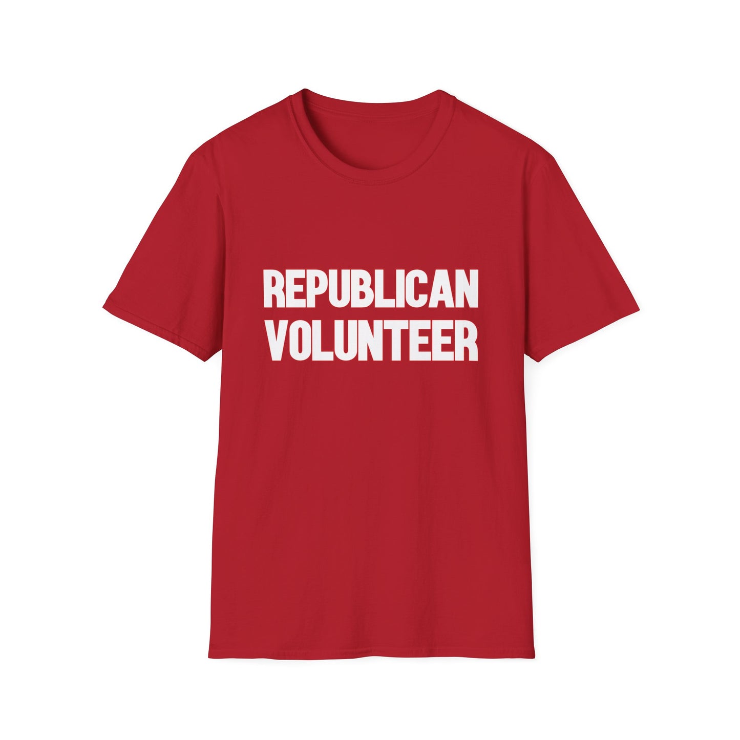Republican Volunteer Unisex Tshirt (White/Red Logo) - Sweet Baby Jeez Teez