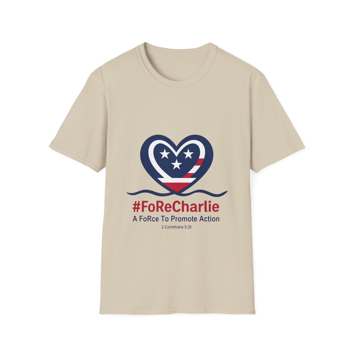 "FoRe Charlie" Ambassador Pageant Memorial Tshirt of Charlie Kirk (Heart Logo)