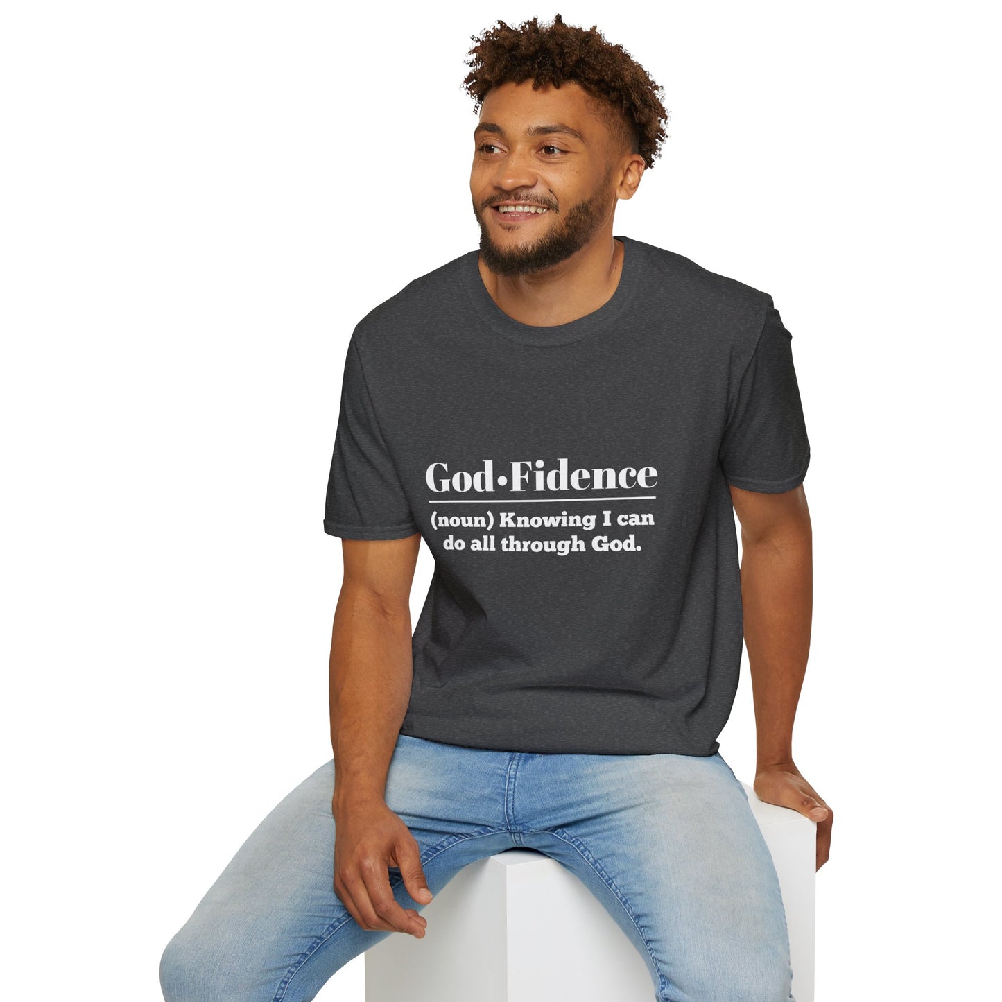 God-Fidence Men's Tshirt (White Logo) - Sweet Baby Jeez Teez
