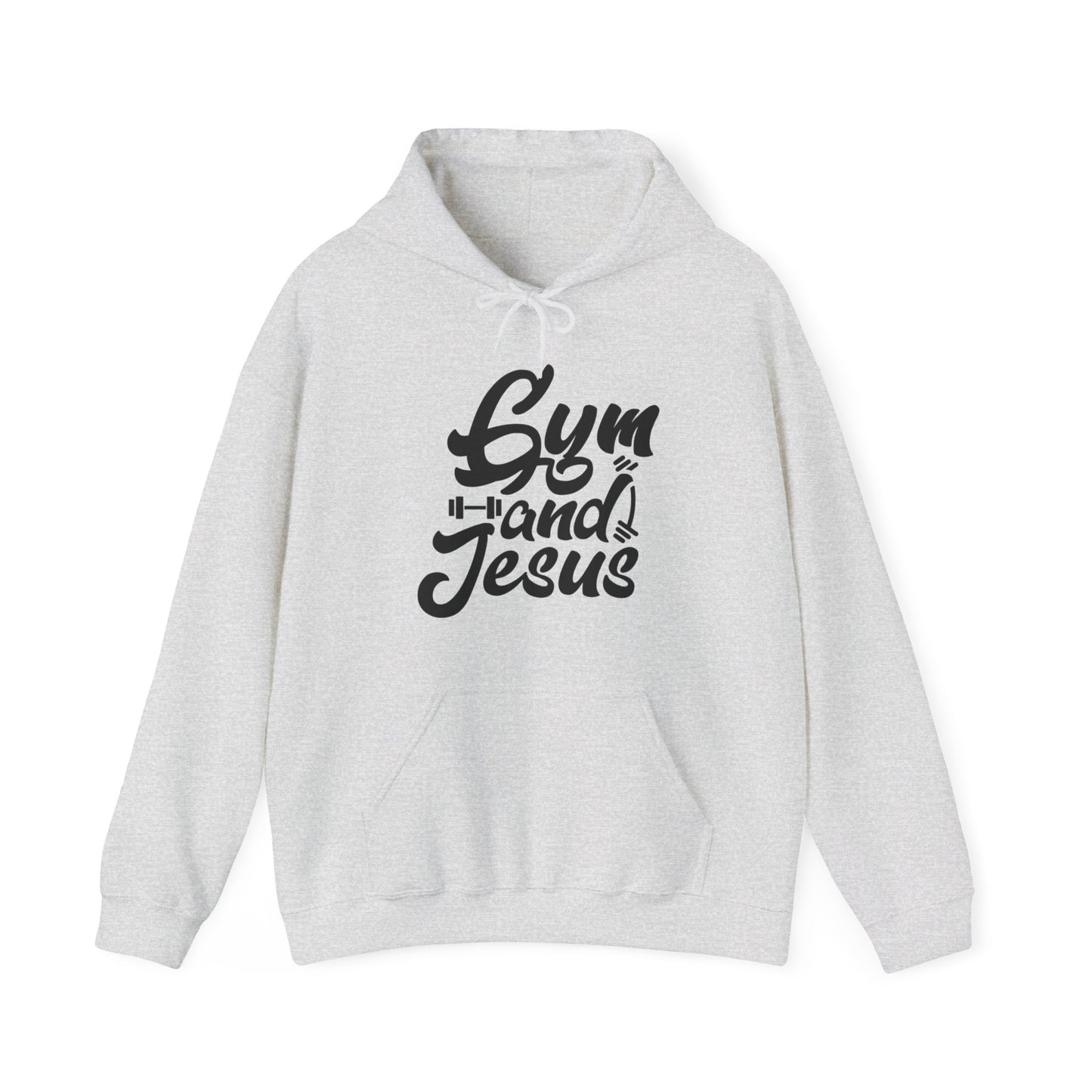 Gym and Jesus Men's Hoodie (Black Logo) - Sweet Baby Jeez Teez