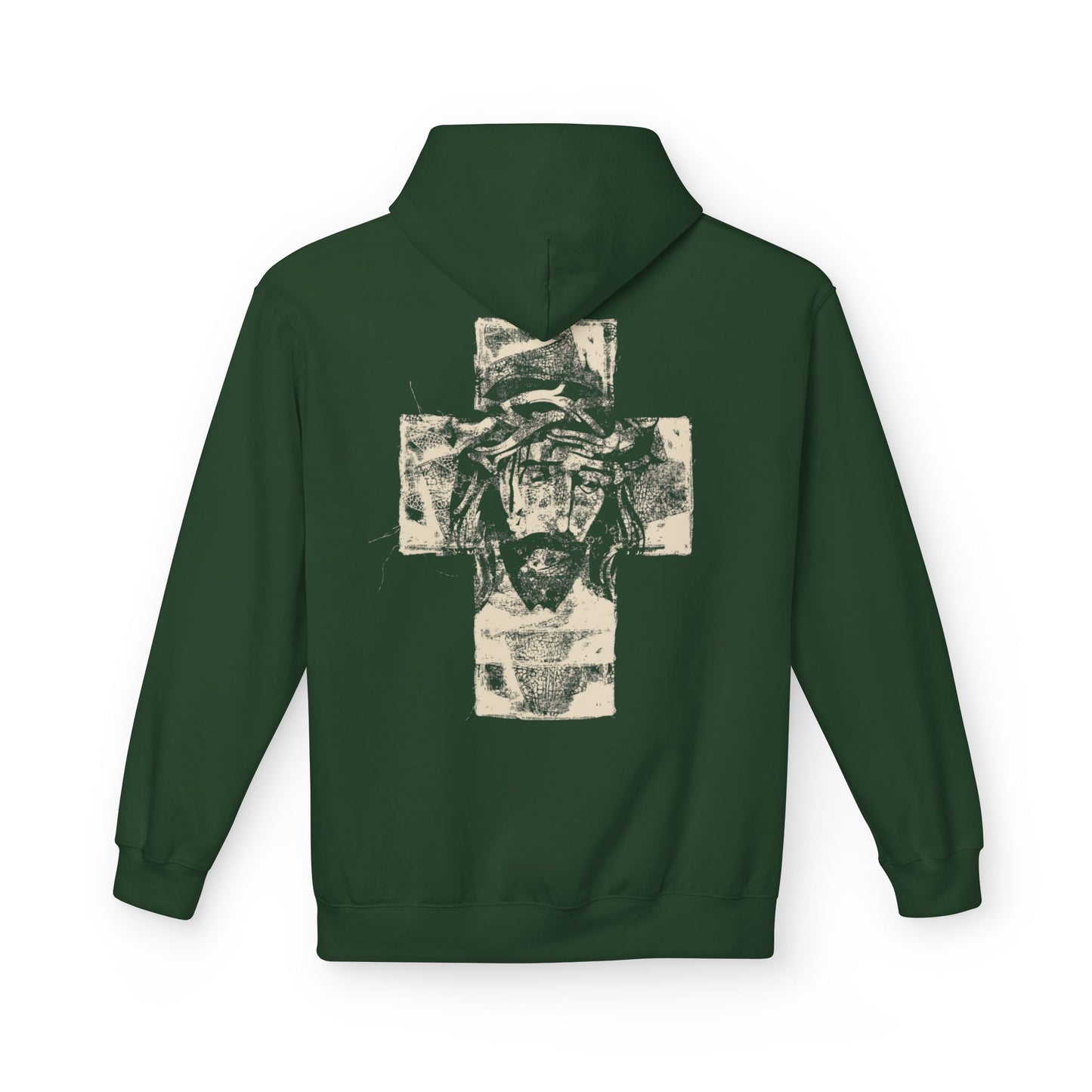 Christ Portrait on Cross Modern Logo Men's Hoodie - Sweet Baby Jeez Teez