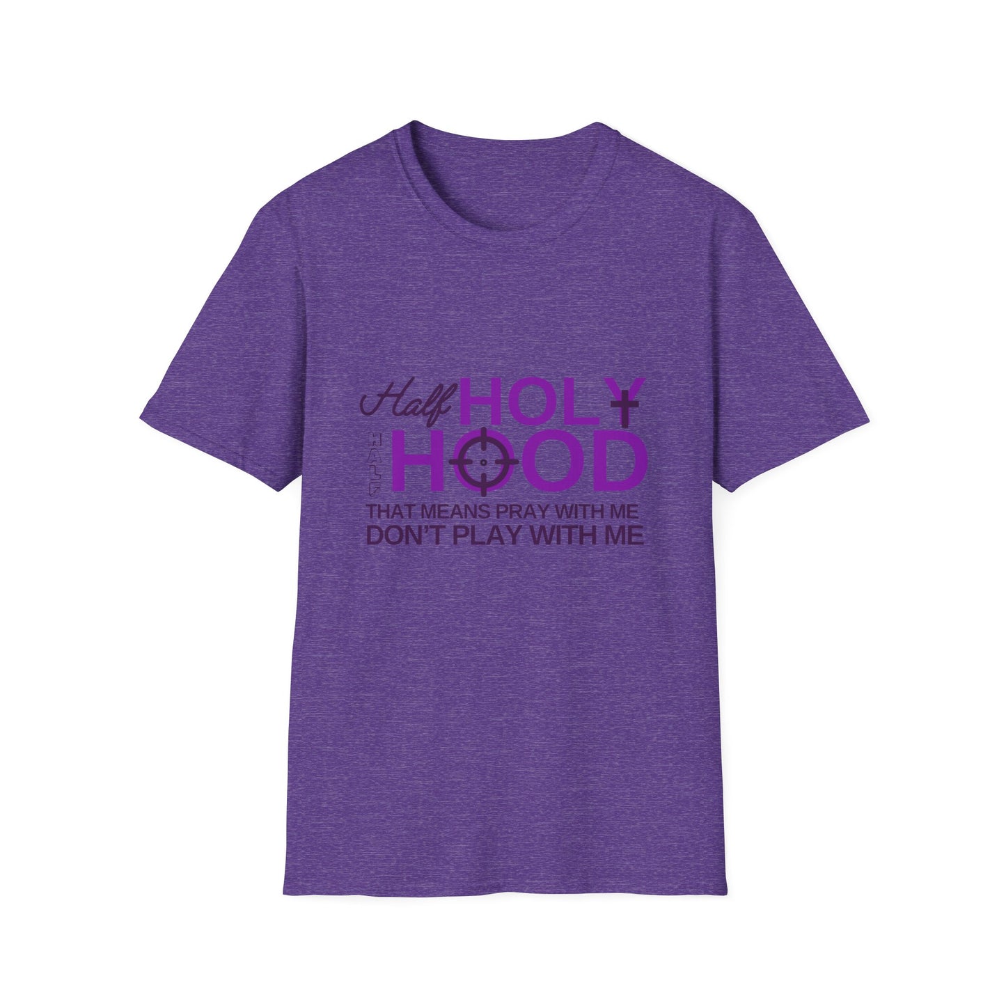 Half Holy Womens Relaxed/Plus Tshirt (Plum Logo) - Sweet Baby Jeez Teez