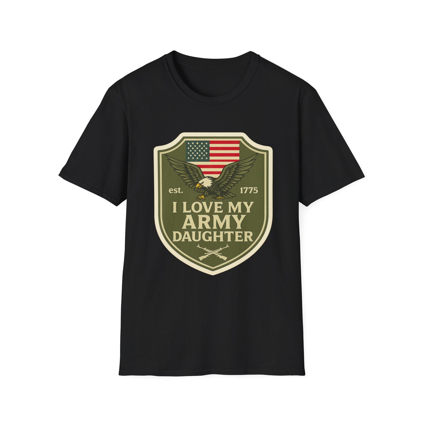 "I Love My Army Daughter" Military Support Patriotic Army Softstyle Tshirt