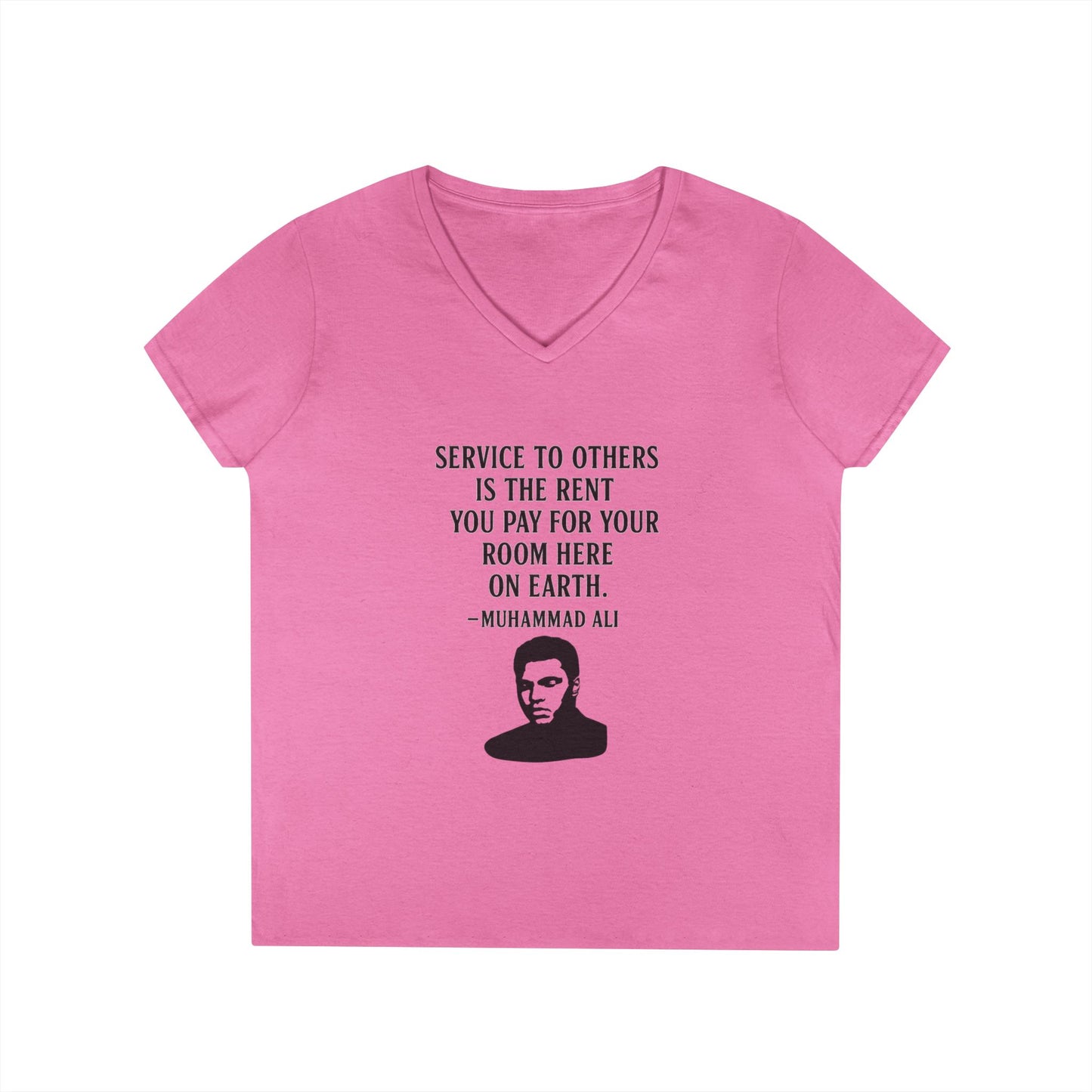 "Service to Others" Muhammad Ali Women's V-Neck T-Shirt (IM Logo)