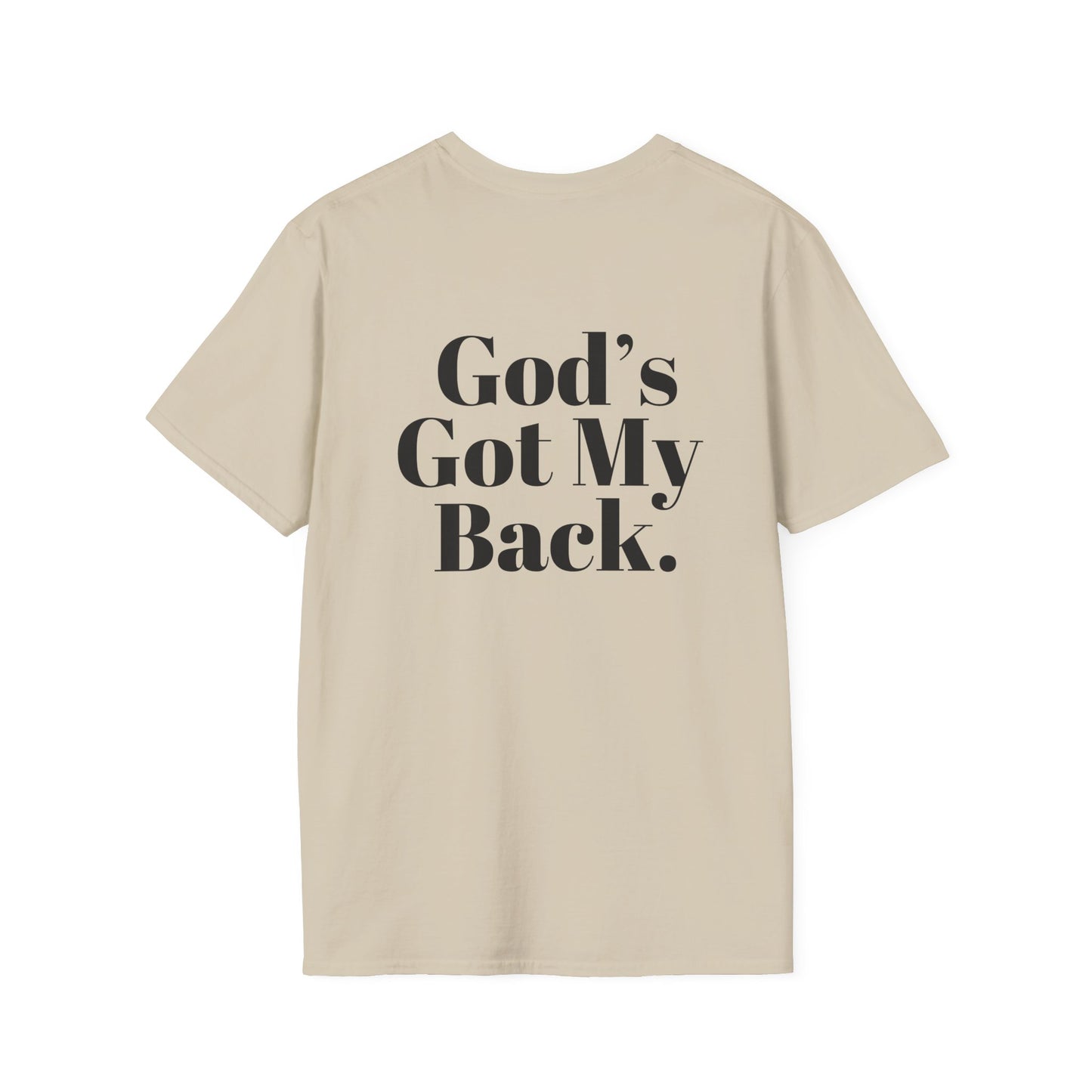 God's Got My Back Men's Tshirt (Black Logo) - Sweet Baby Jeez Teez