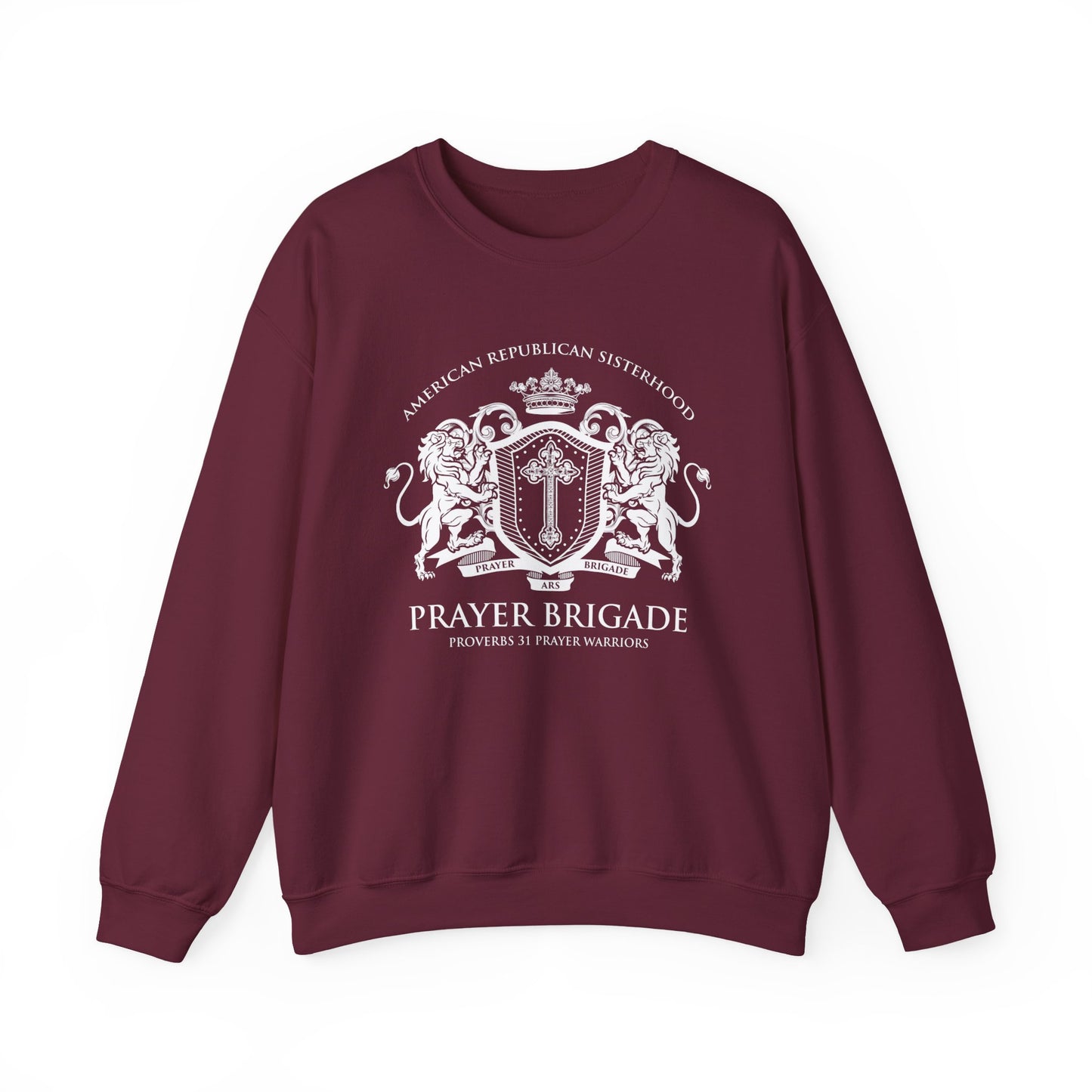 Prayer Brigade Relaxed Sweatshirt - Scripture Inspired Design (White Logo)