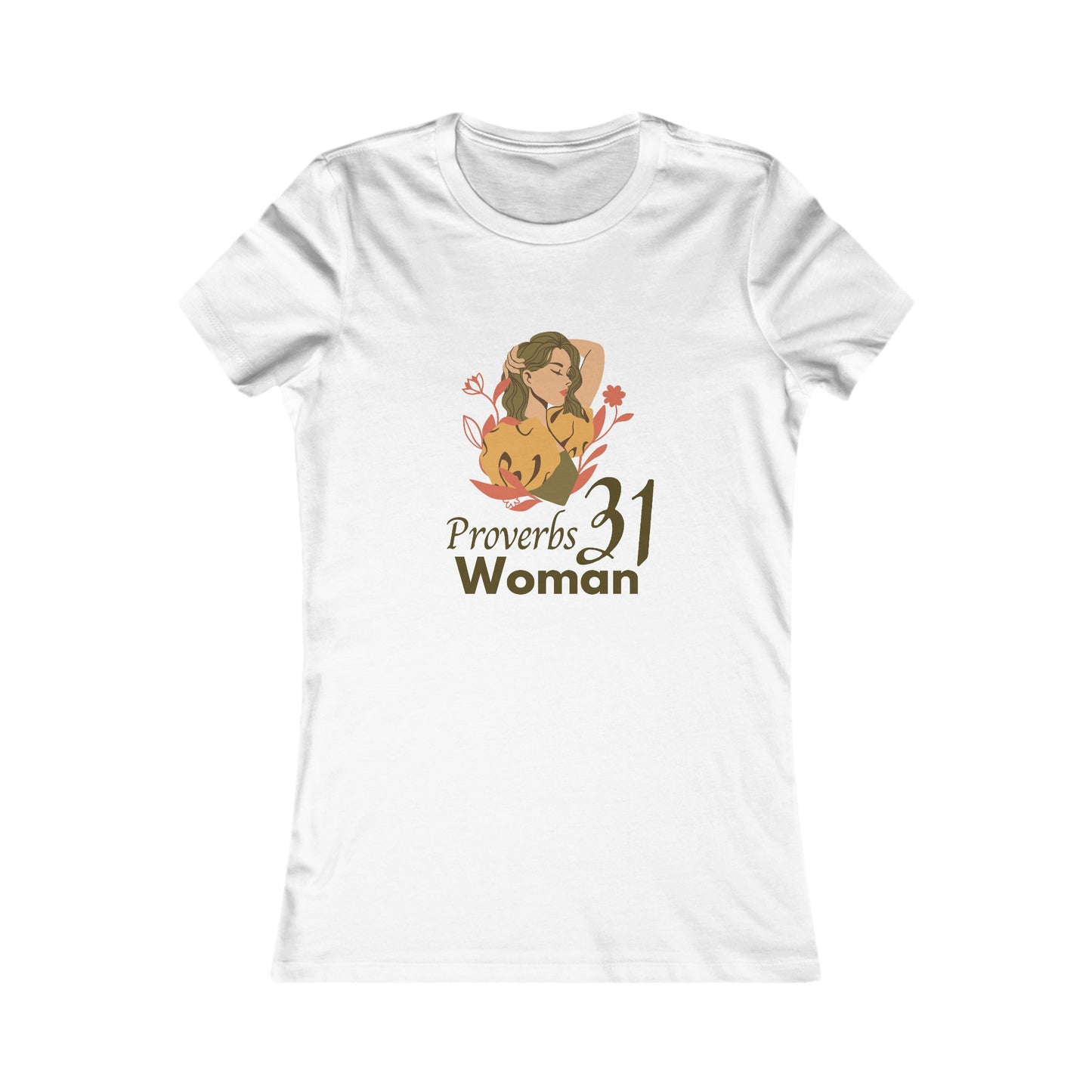 Proverbs 31 Portrait Women's Fitted Tshirt (Fall Colors Logo) - Sweet Baby Jeez Teez