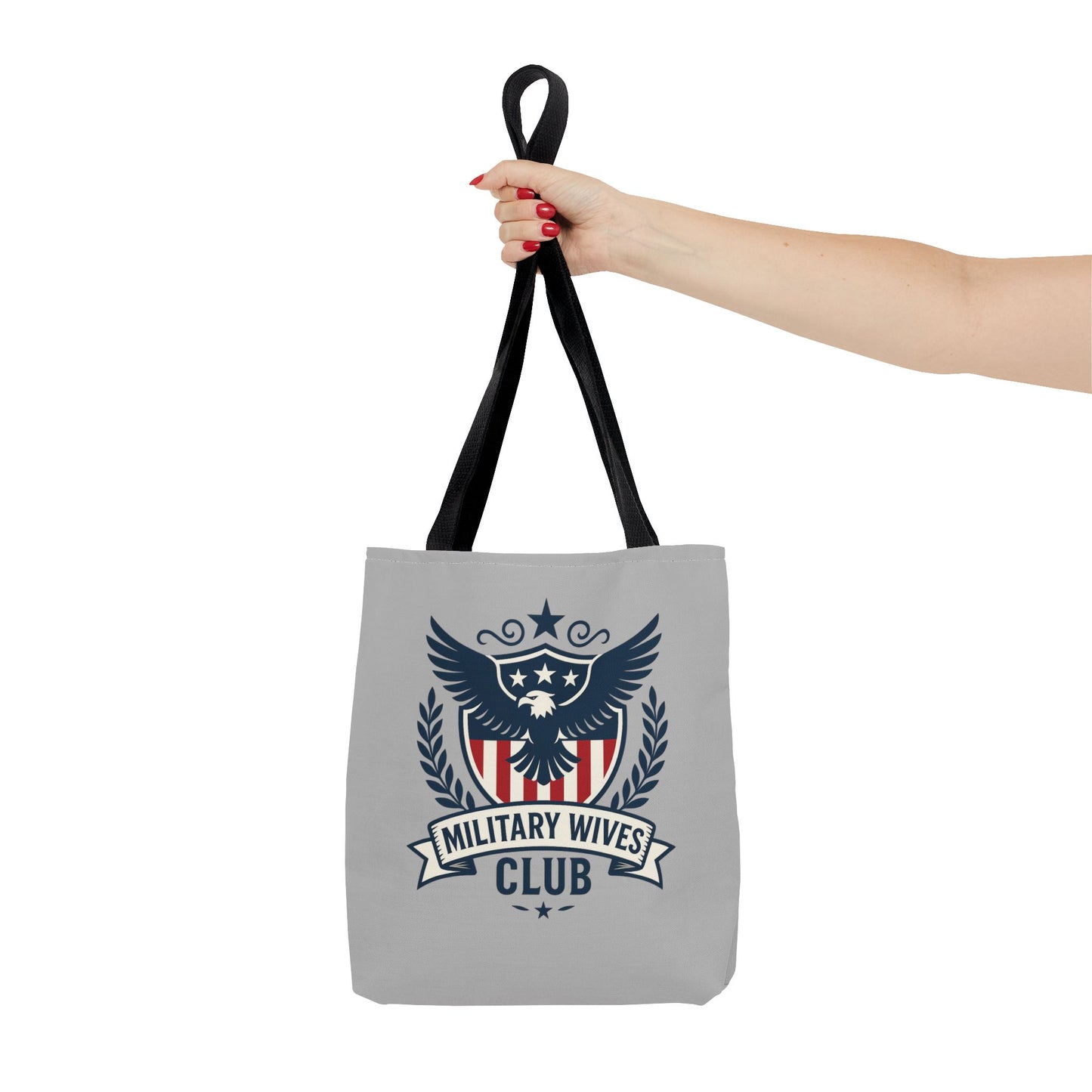 Military Wives Club Tote Bag (Gray with Choice of Handles)
