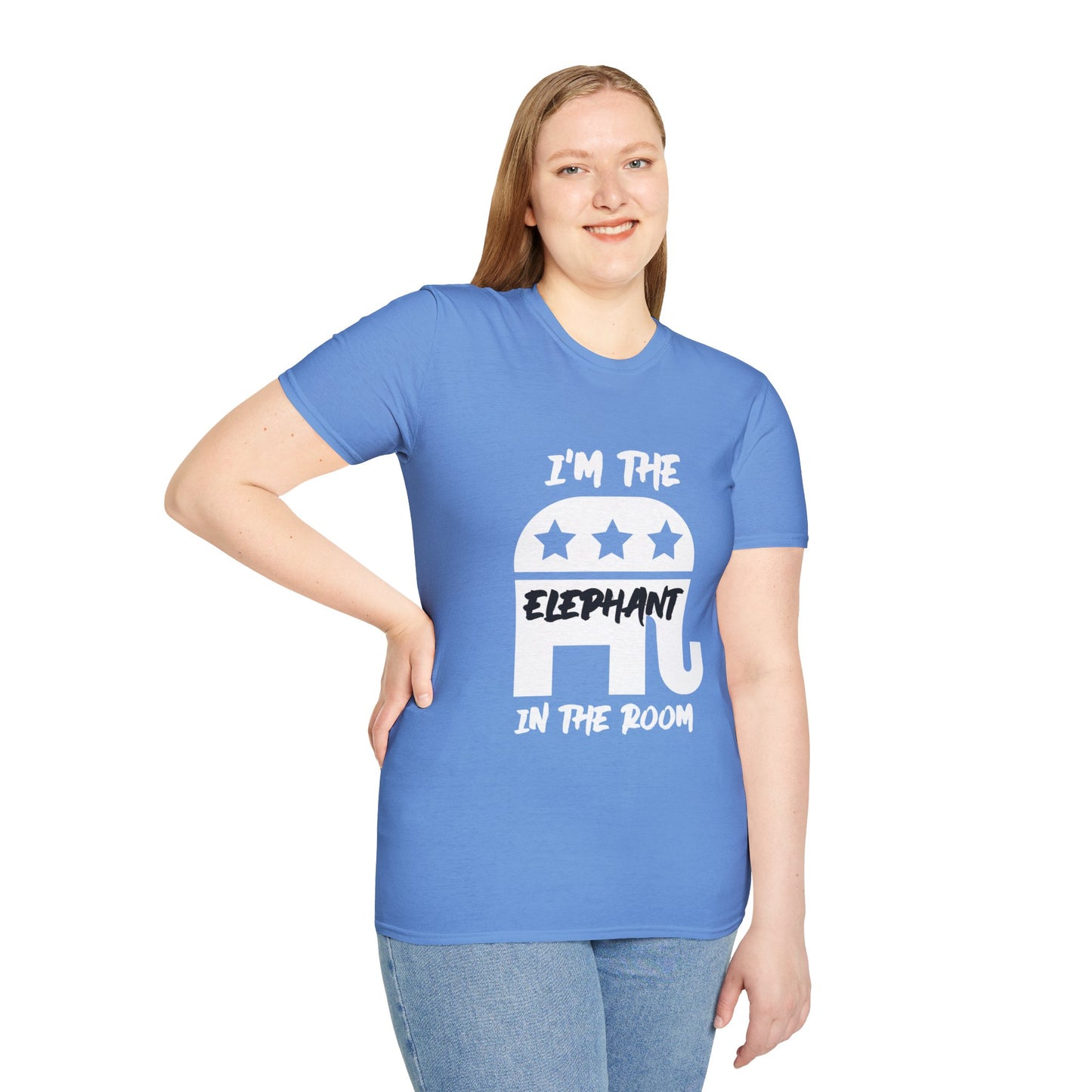 Elephant Women's Relaxed/Plus Tshirt (White/Black Logo) - Sweet Baby Jeez Teez