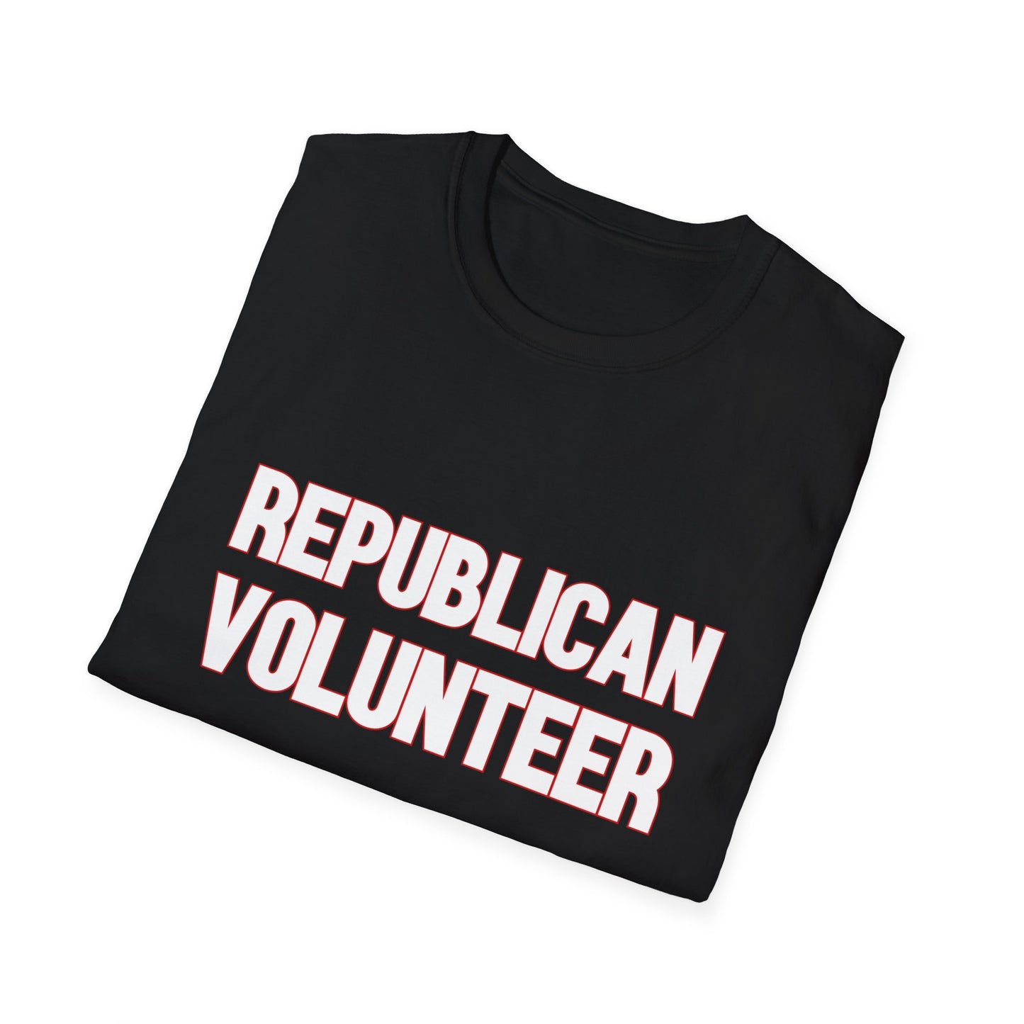 Republican Volunteer Unisex Tshirt (White/Red Logo) - Sweet Baby Jeez Teez