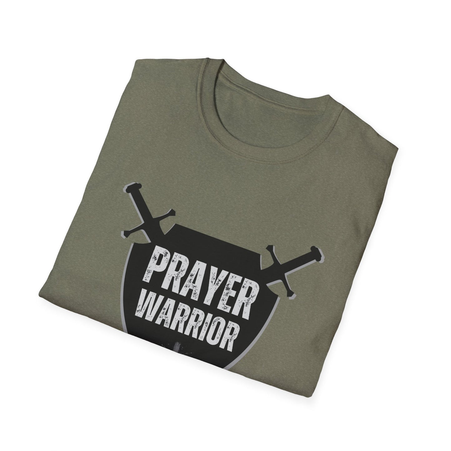 Prayer Warrior Shield Men's Tshirt (Black Logo) - Sweet Baby Jeez Teez