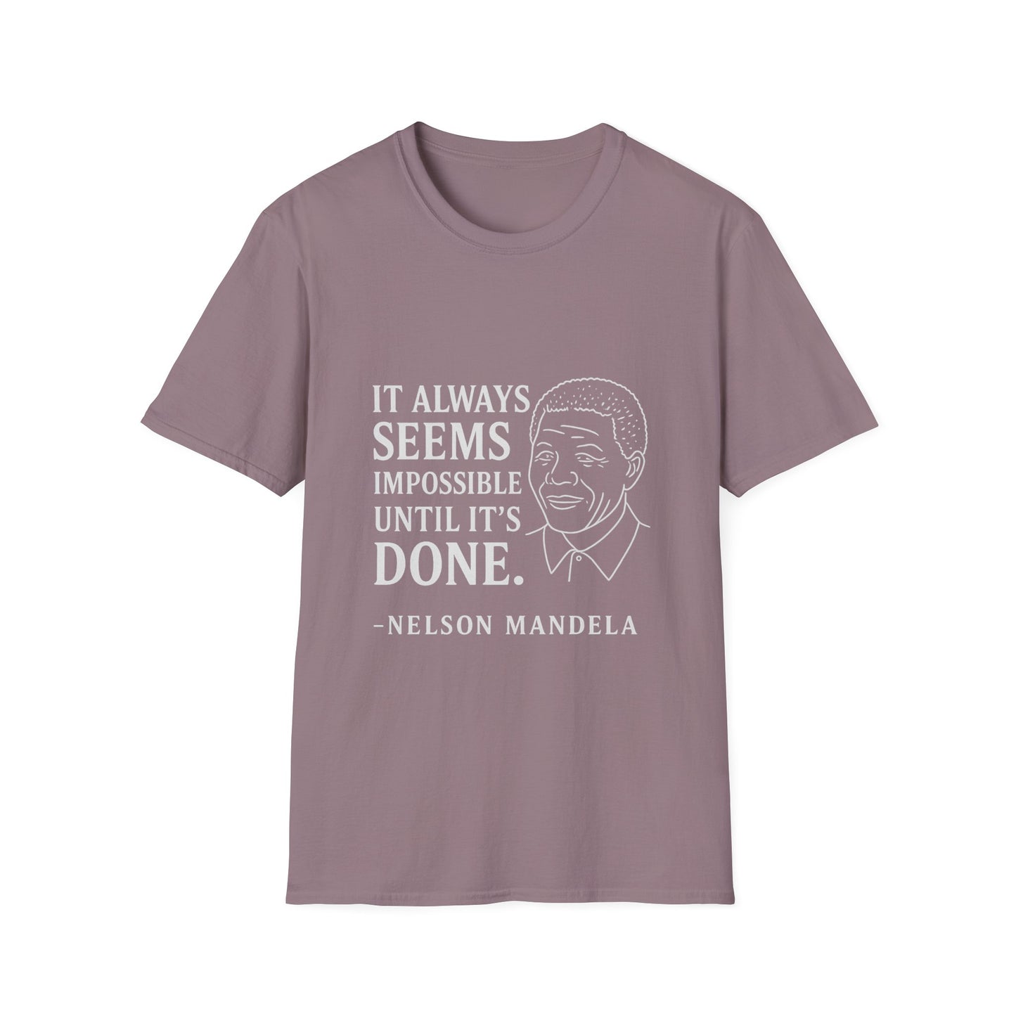 "Seems Impossible" Nelson Mandela Unisex SoftStyle Tshirt (IW Logo)