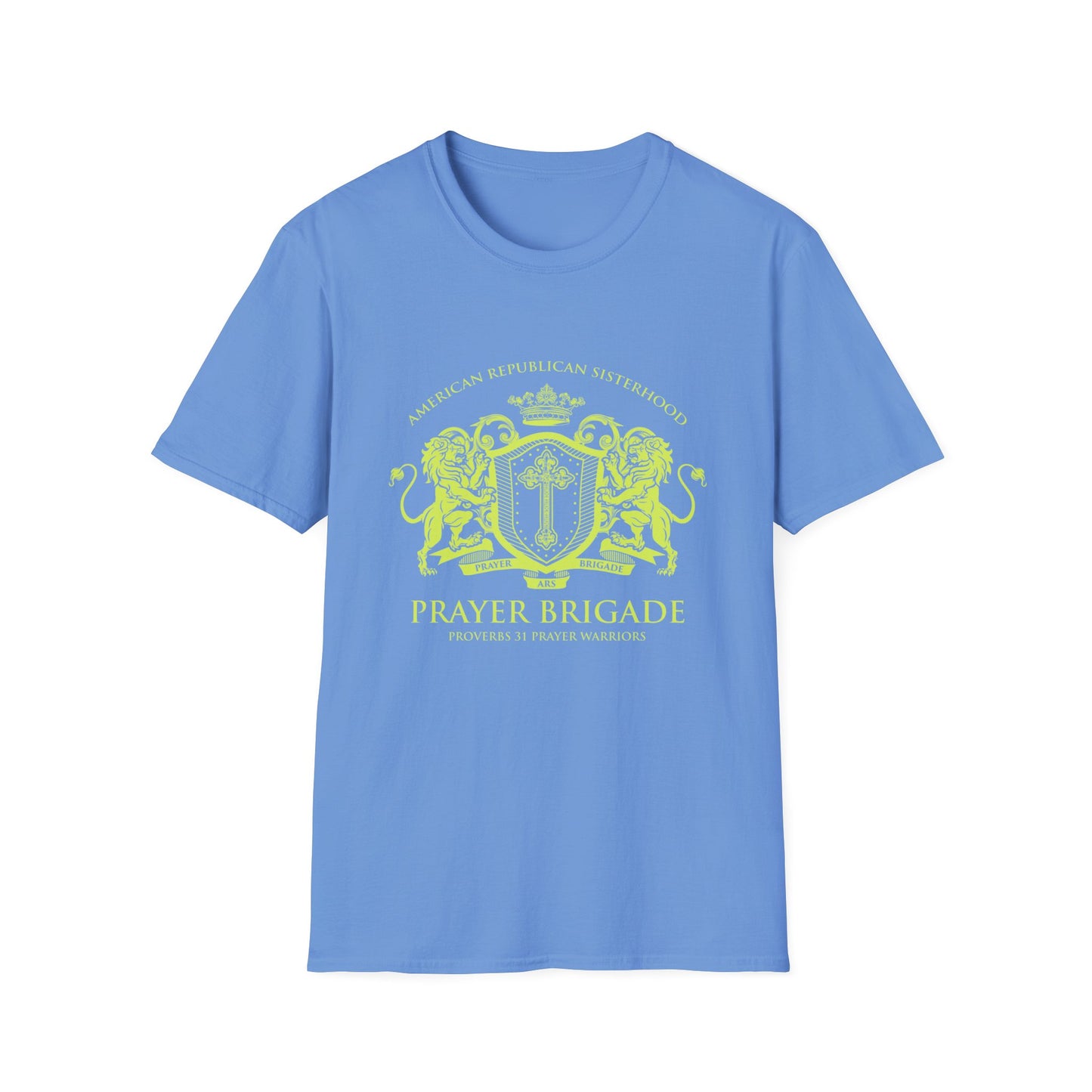 ARS Prayer Brigade Women's Relaxed/Plus Tshirt (Chartreuse Logo)