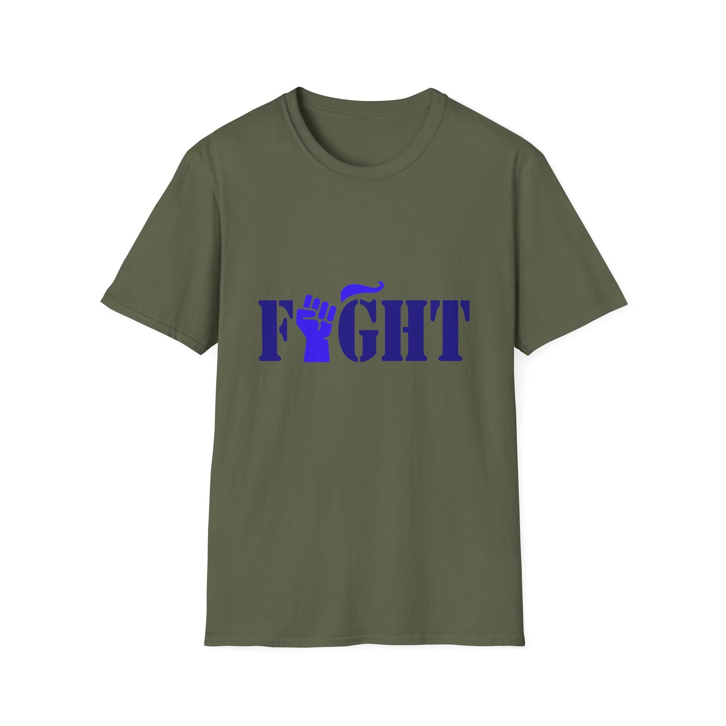 Fight Men's Tshirt (Blue Fist Logo) - Sweet Baby Jeez Teez