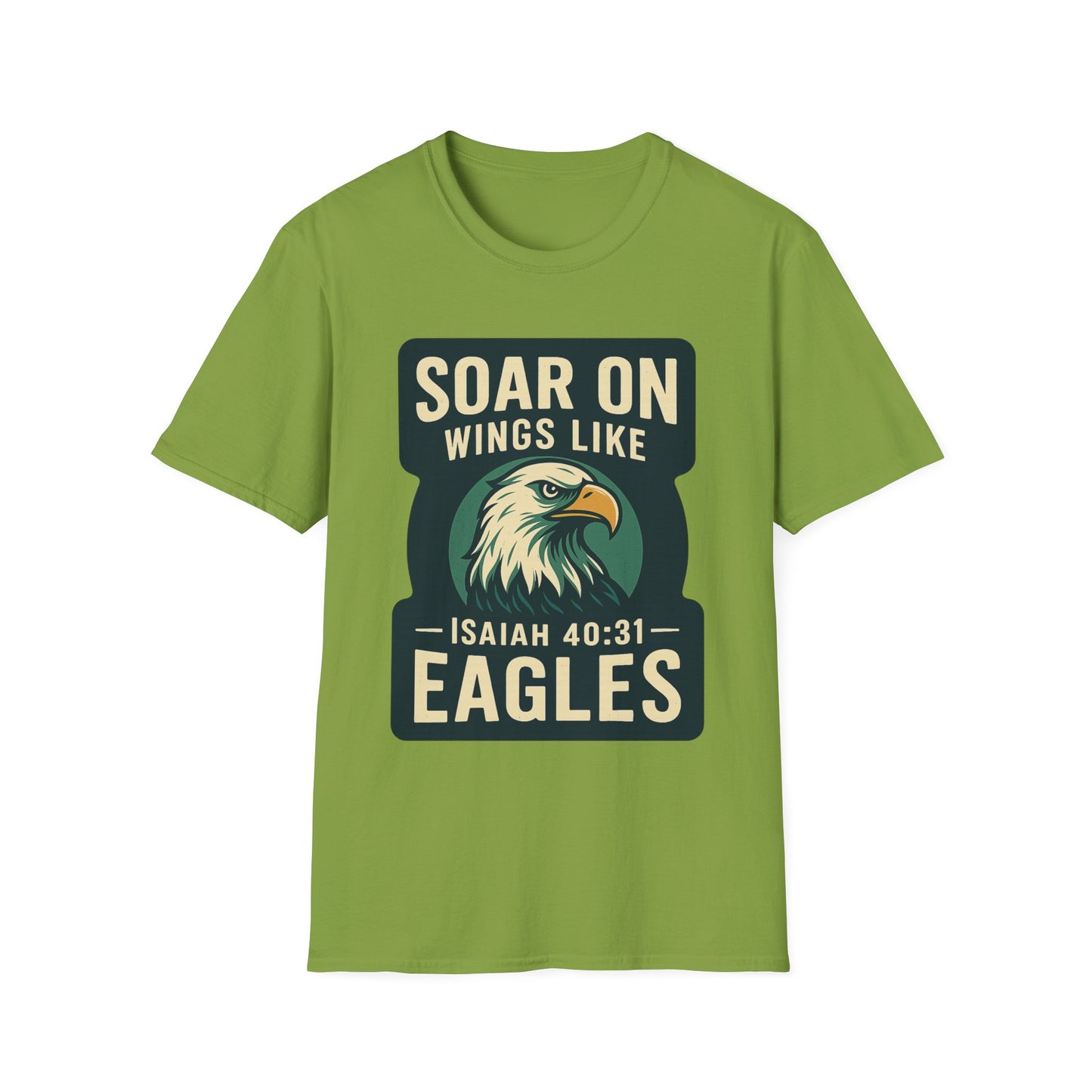 "Isiah 40:31" Soar on Wings Bible Verse Softstyle Tshirt