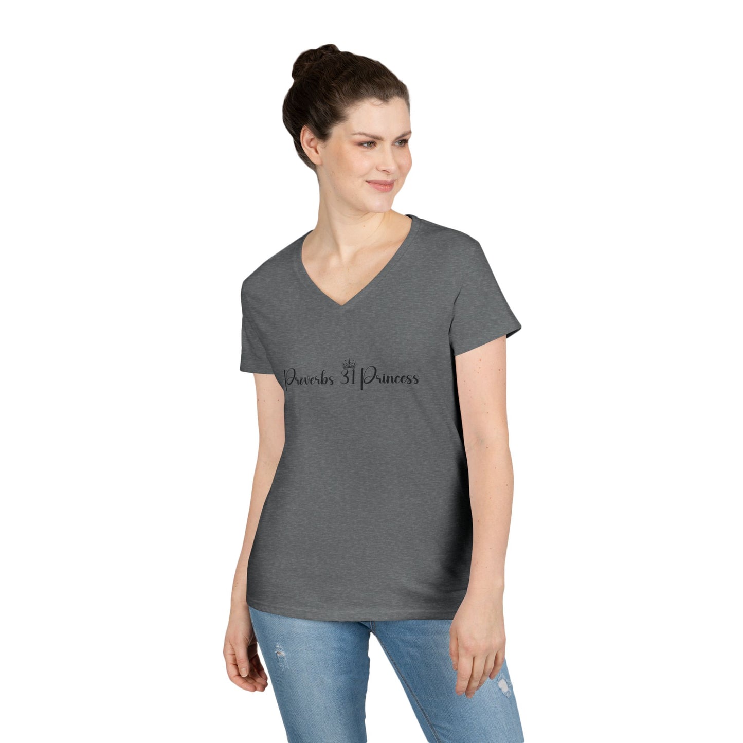 Proverbs 31 Princess Women's Semi-Fitted V-neck Tshirt - Sweet Baby Jeez Teez