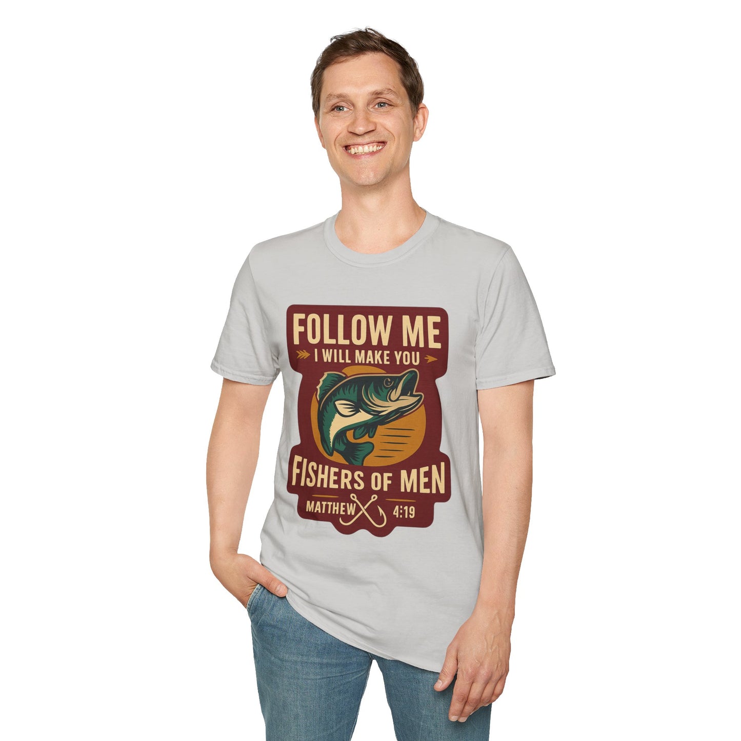 "Follow Me" Bible Verse Unisex Softstyle Tshirt