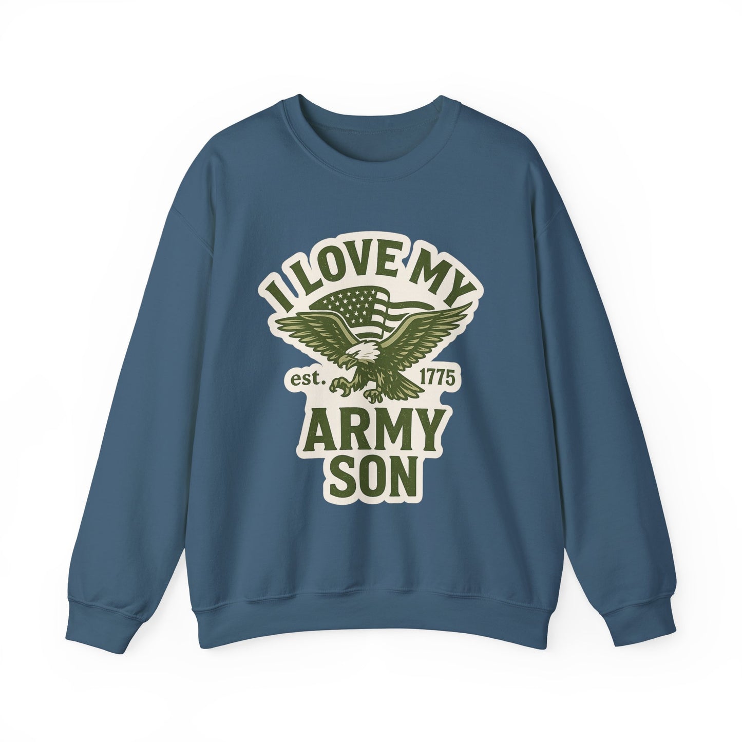 "I Love My Army Son" Patriotic Crewneck Sweatshirt for Army Military Parents