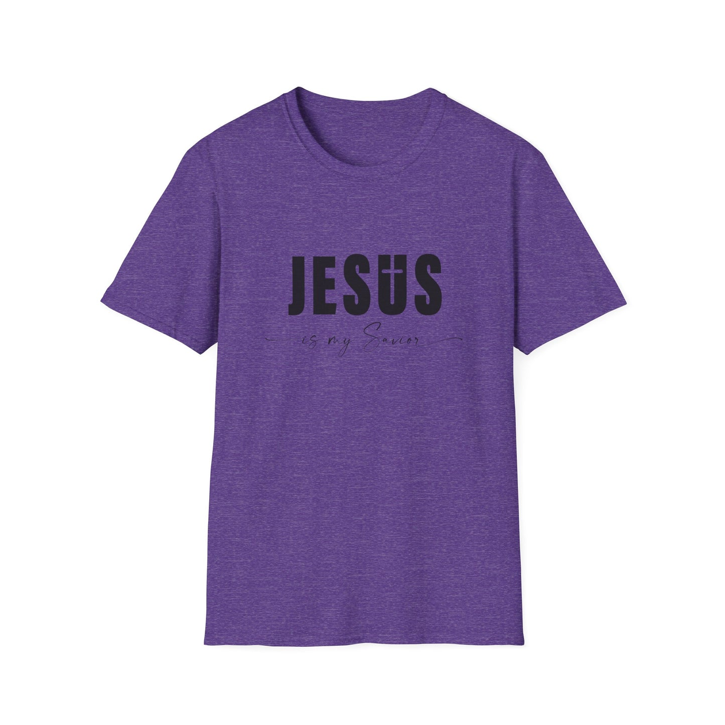 "Jesus is My Savior" Christian Faith Soft T-Shirt (Black Logo)