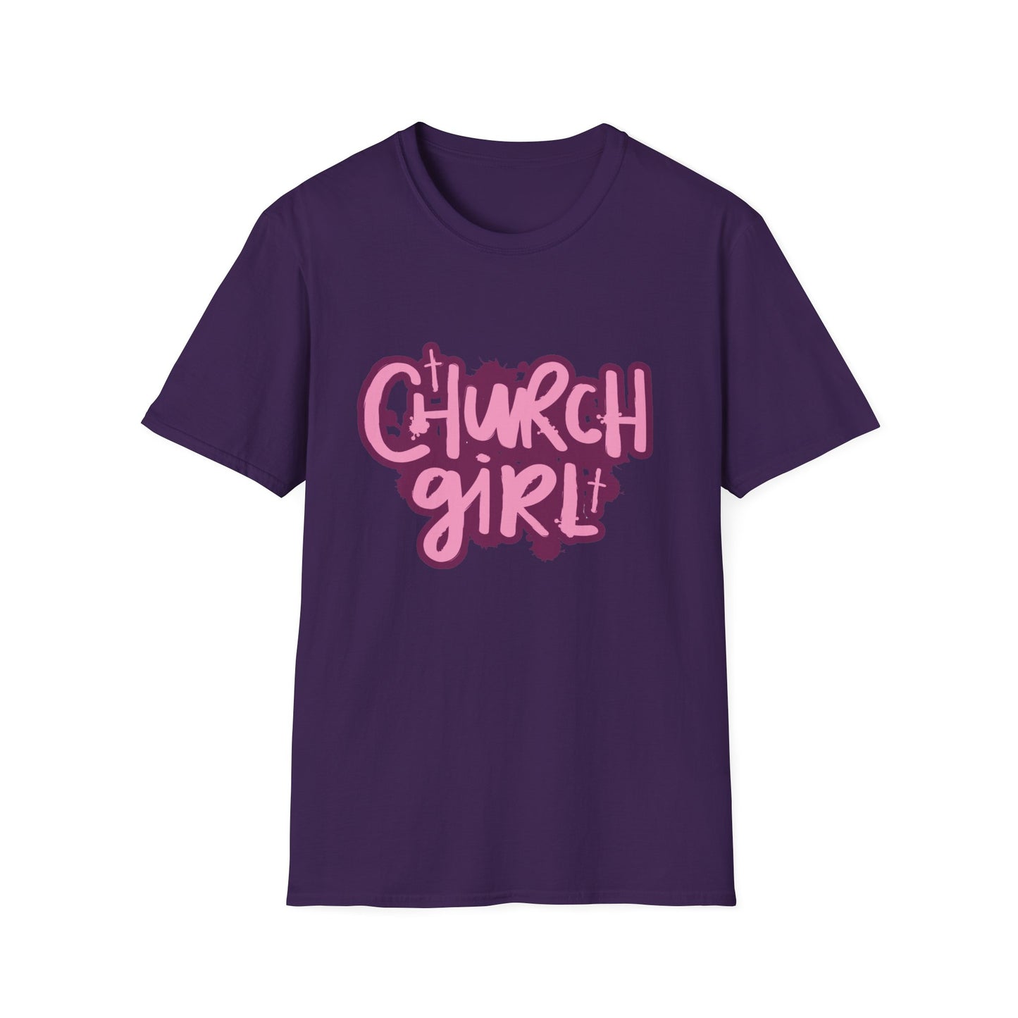 Church Girl Women's Relaxed/Fitted Tshirt (Pinks Logo) - Sweet Baby Jeez Teez