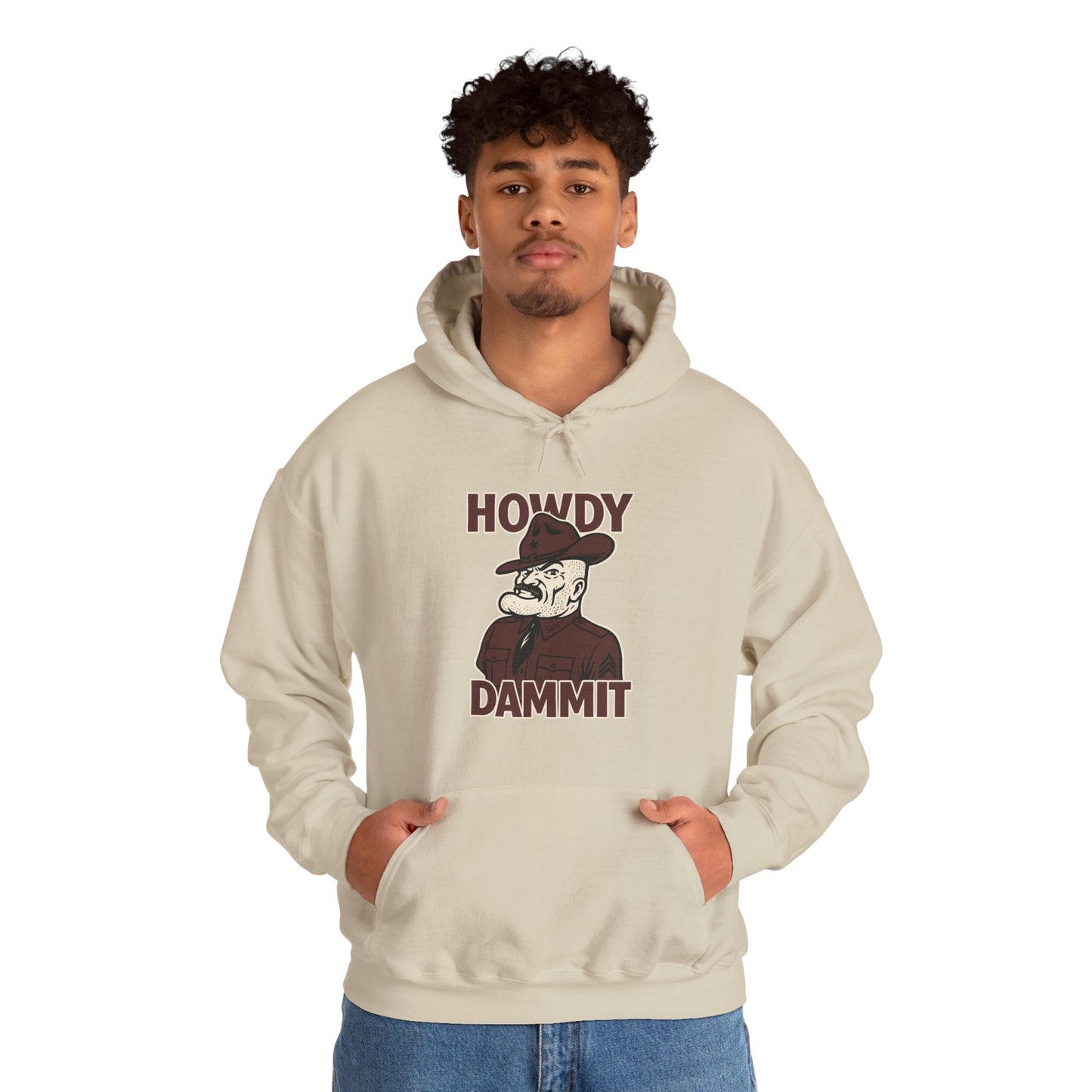 Howdy Dammit Men's Hoodie (Aggie - Old Sarge Logo)