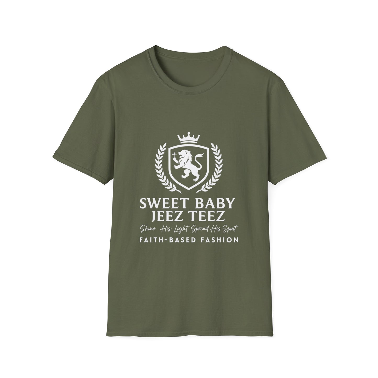 Sweet Baby Jeez Teez Faith-Based Fashion Softstyle T-Shirt (White Logo)