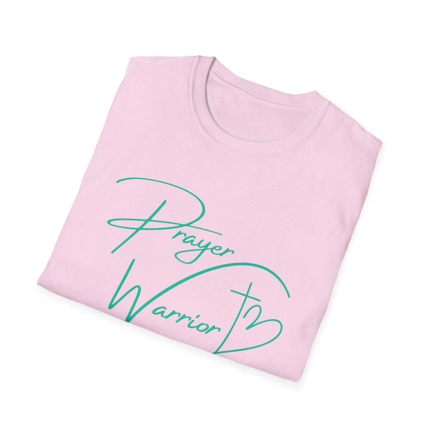 Prayer Warrior Cross Heart Women's Relaxed/Plus Tshirt (Teal Logo) - Sweet Baby Jeez Teez
