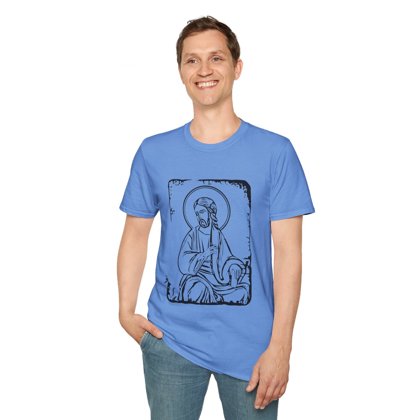 Orthodox Icon Men's Tshirt (Black Logo) - Sweet Baby Jeez Teez