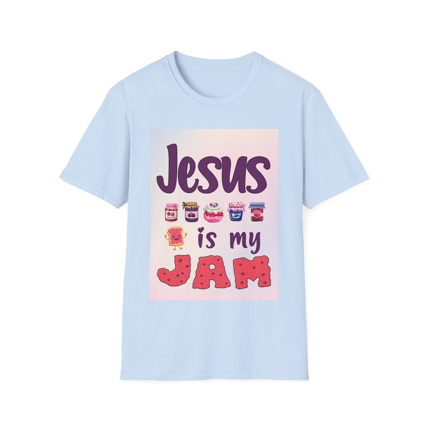 "Jesus is my Jam" Women's Relaxed Softstyle Tshirt (Rainbow Logo) - Sweet Baby Jeez Teez