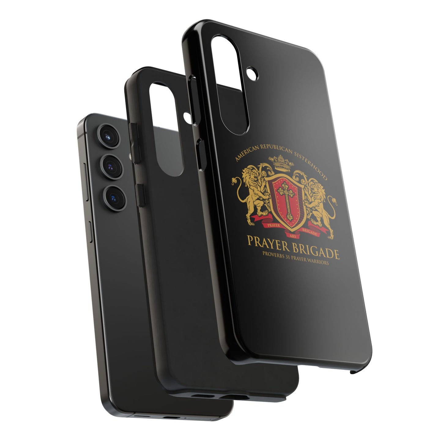 ARS Prayer Brigade Tough Phone Case (Black with Gold/Red Logo)