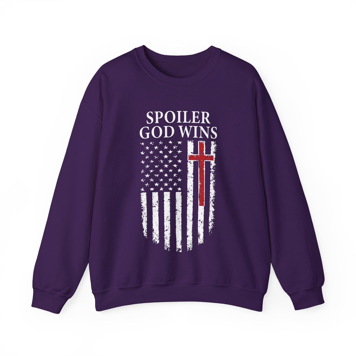 "Spoiler God Wins" Christian Unisex Cozy Sweatshirt