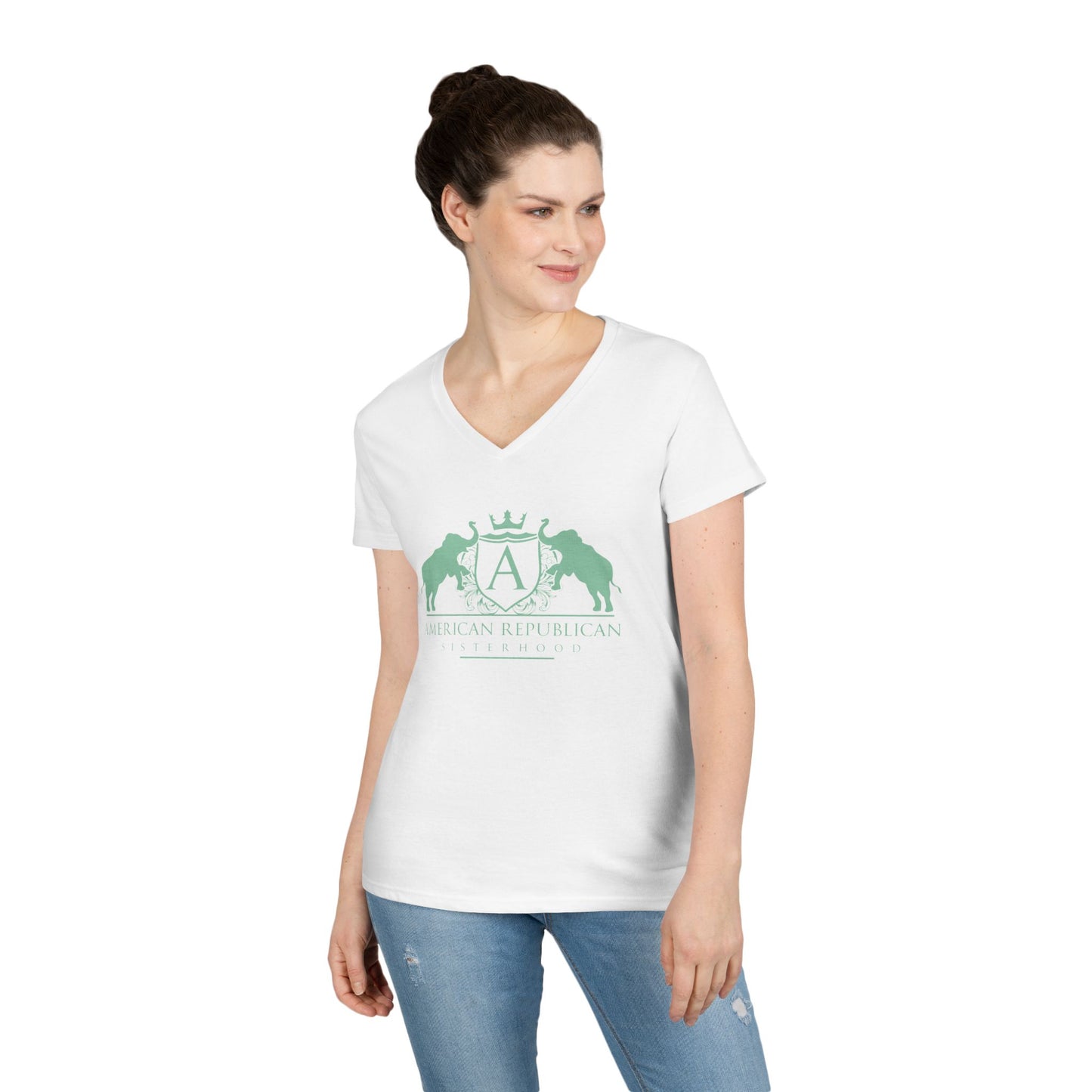 ARS Mint Logo Women's V-Neck Tshirt