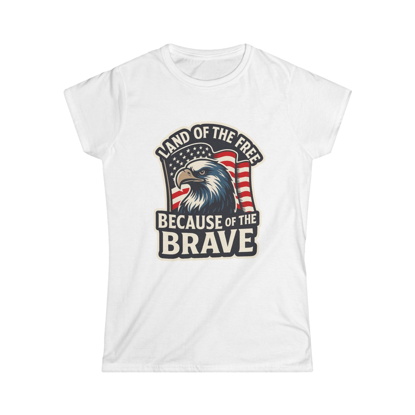 "Land of the Free" Patriotic Eagle Women's T-Shirt (American Flag)