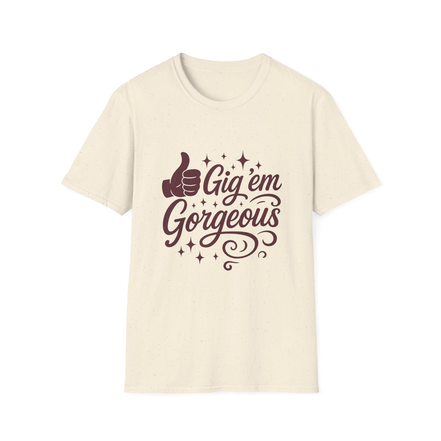 Gig 'em Gorgeous Unisex Softstyle T-Shirt Texas A&M Apparel - Sweet Baby Jeez Teez