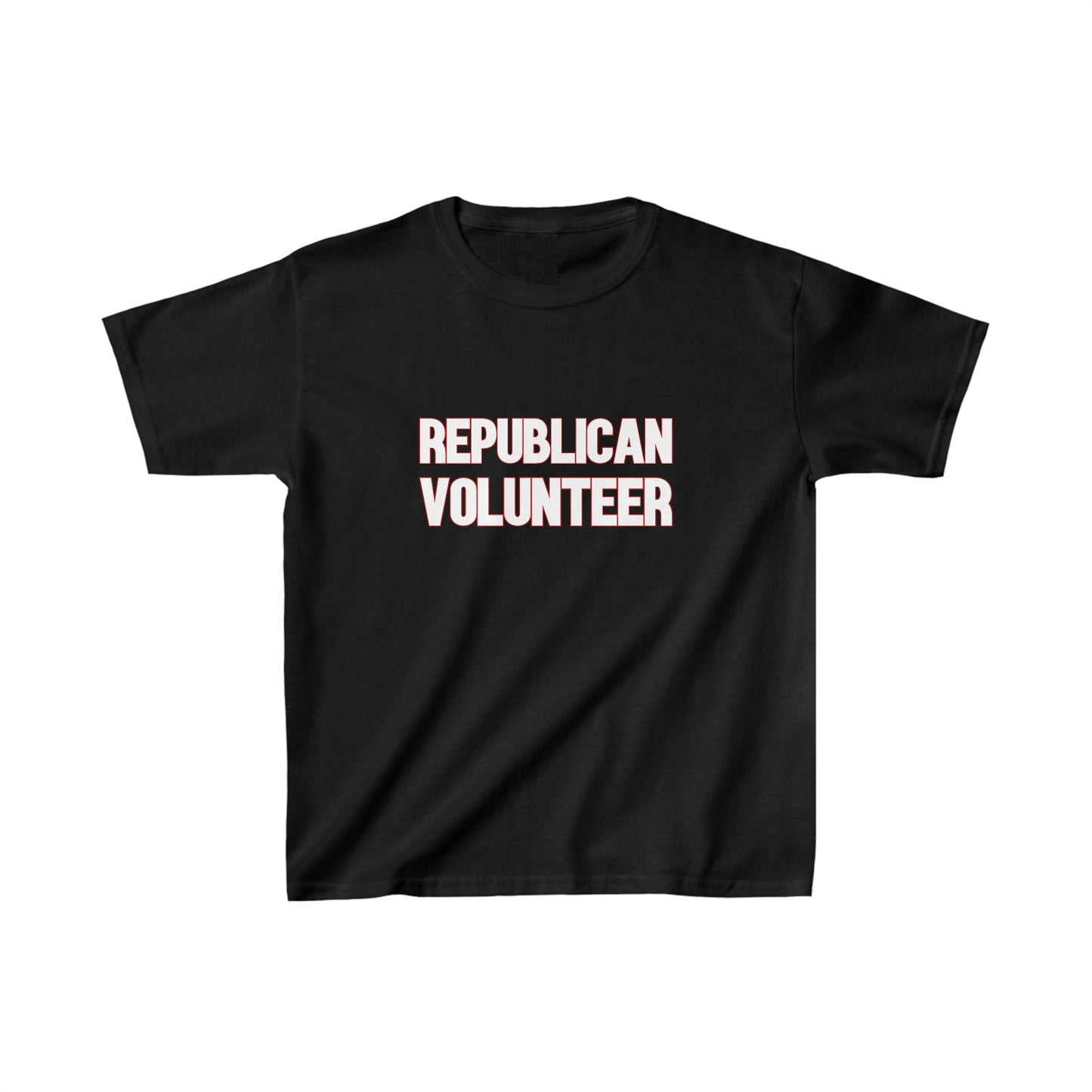 Republican Volunteer Kids Unisex Tshirt (White/Red Logo) - Sweet Baby Jeez Teez