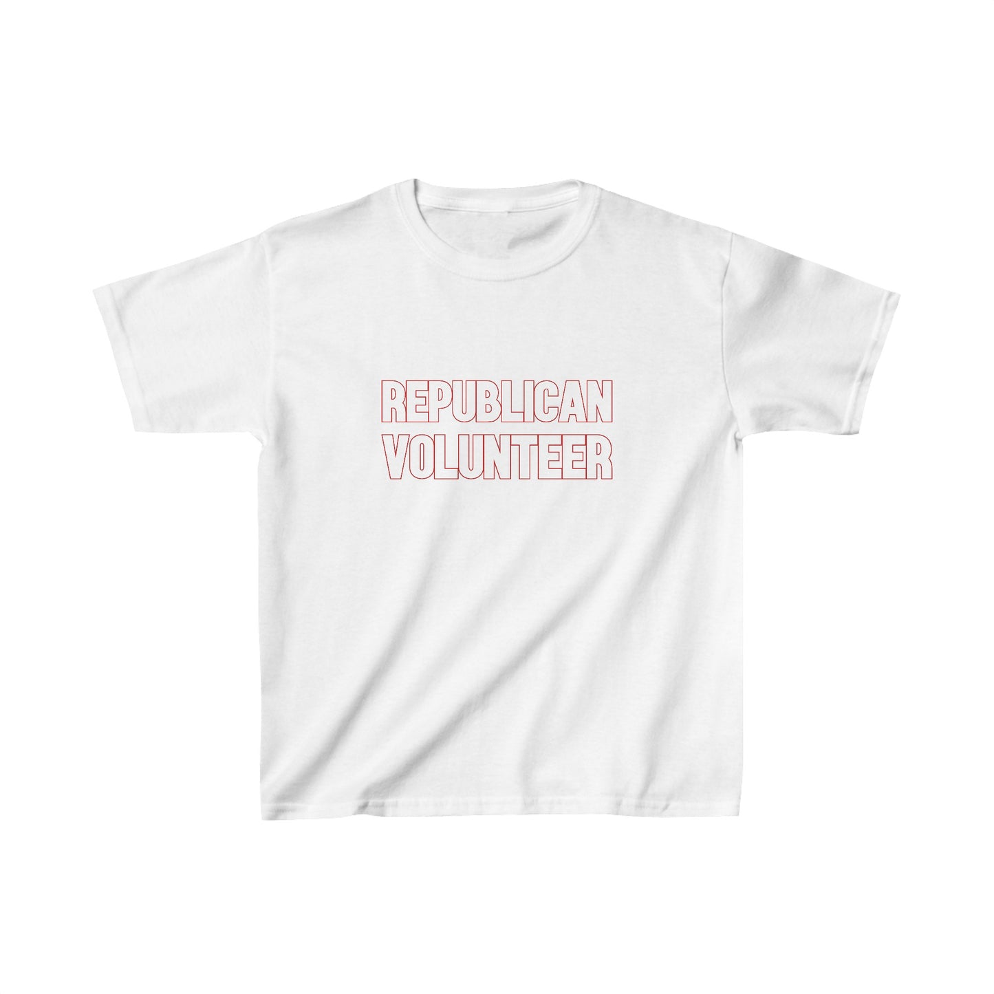 Republican Volunteer Kids Unisex Tshirt (White/Red Logo) - Sweet Baby Jeez Teez