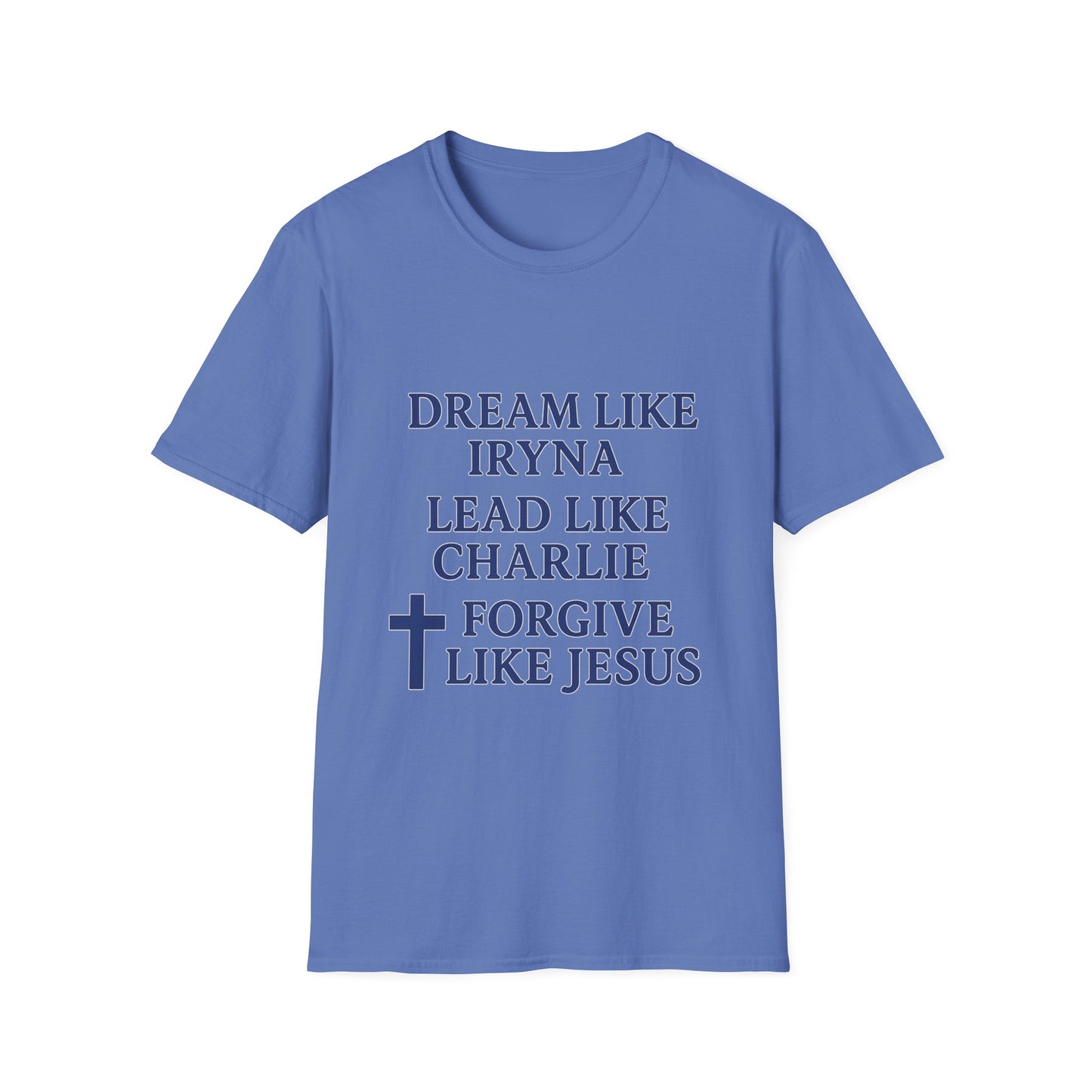 Dream, Lead, Forgive Men's Unisex Tshirt (Midnight Blue Logo)