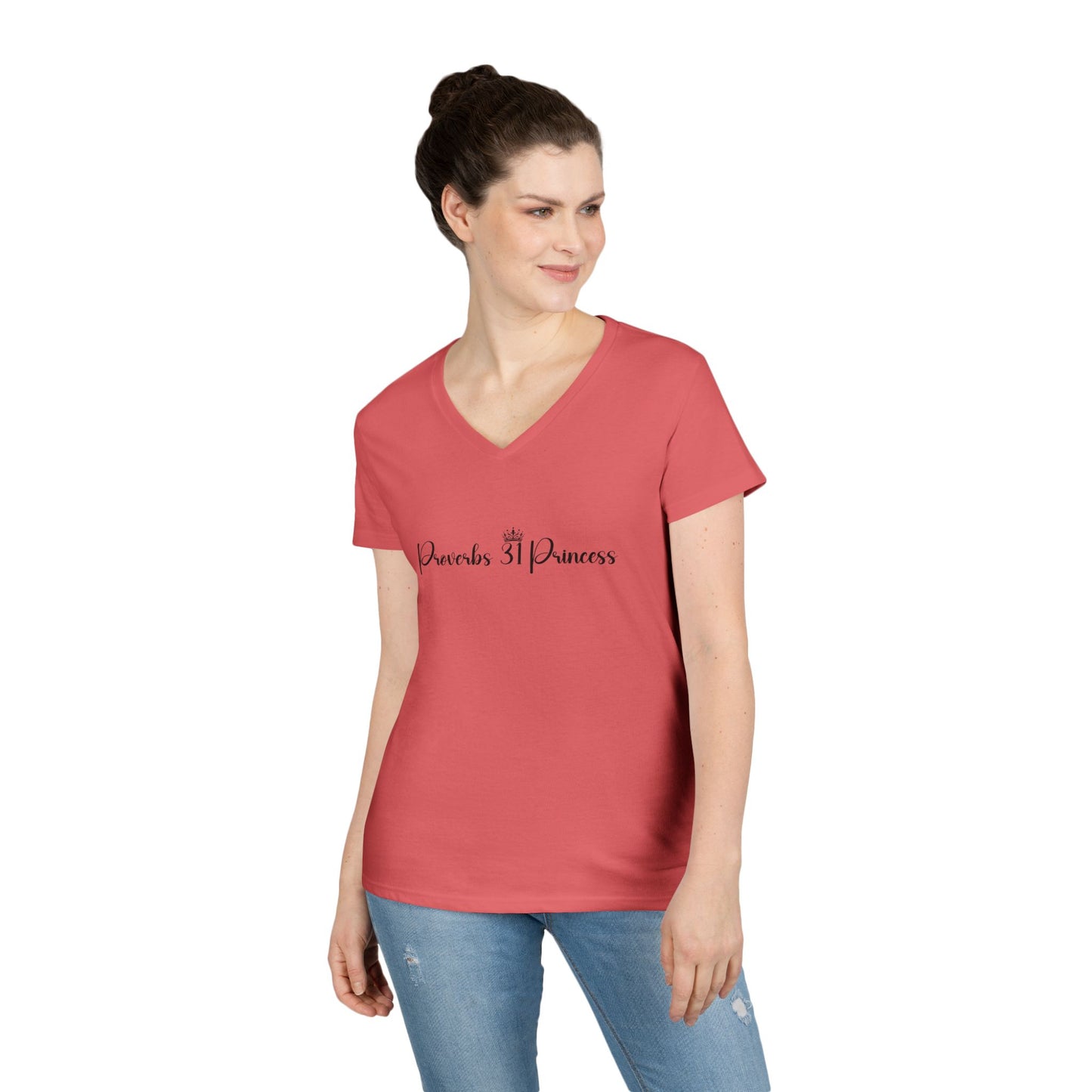 Proverbs 31 Princess Women's Semi-Fitted V-neck Tshirt - Sweet Baby Jeez Teez