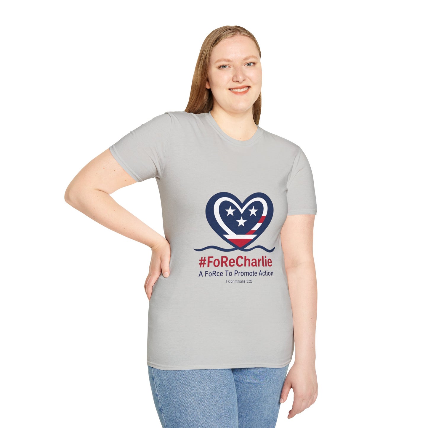 "FoRe Charlie" Ambassador Pageant Memorial Tshirt of Charlie Kirk (Heart Logo)