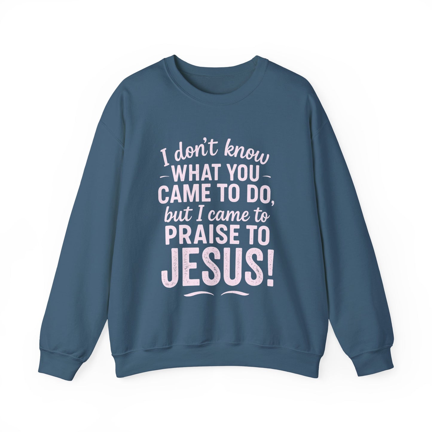 "Came to Praise Jesus" Unisex Heavy Sweatshirt (Light Pink Logo)