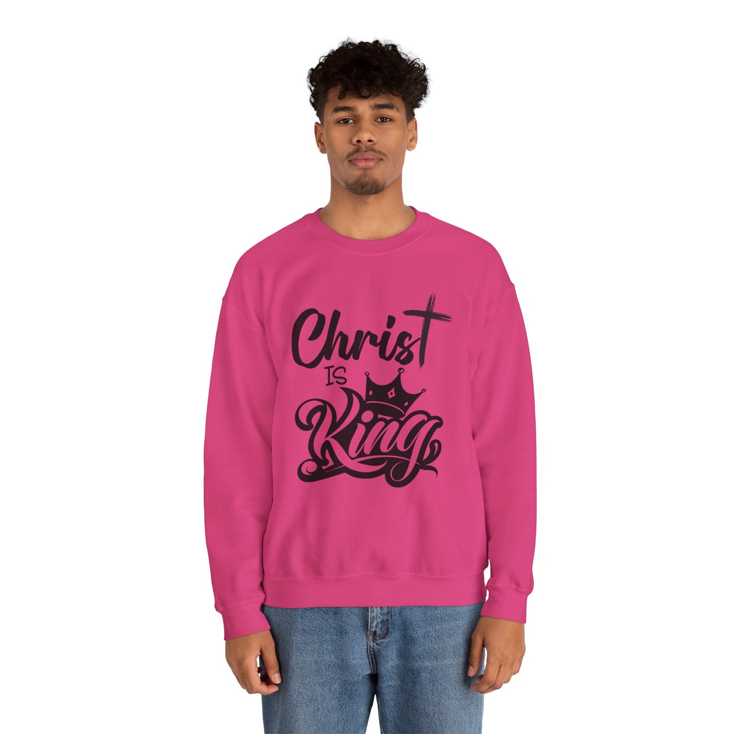 "Christ is King" Unisex Crewneck Sweatshirt - Sweet Baby Jeez Teez