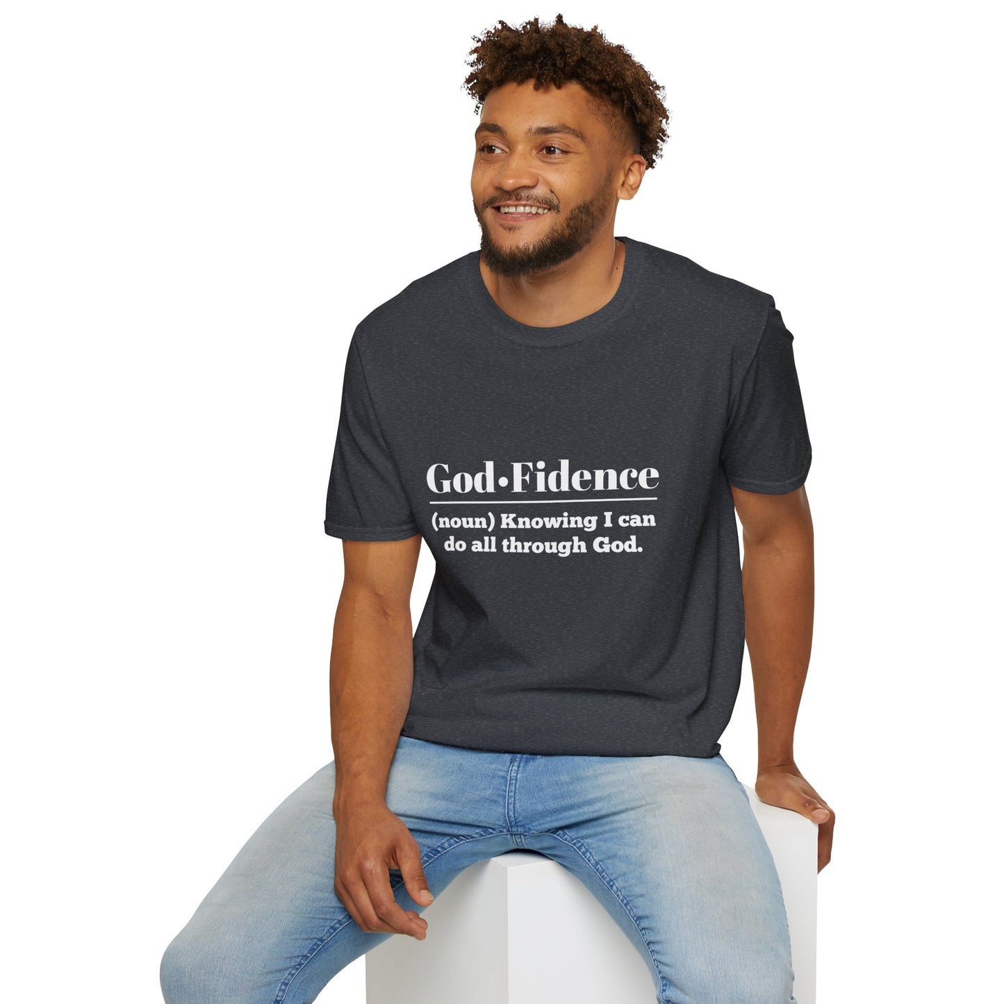 God-Fidence Men's Tshirt (White Logo) - Sweet Baby Jeez Teez