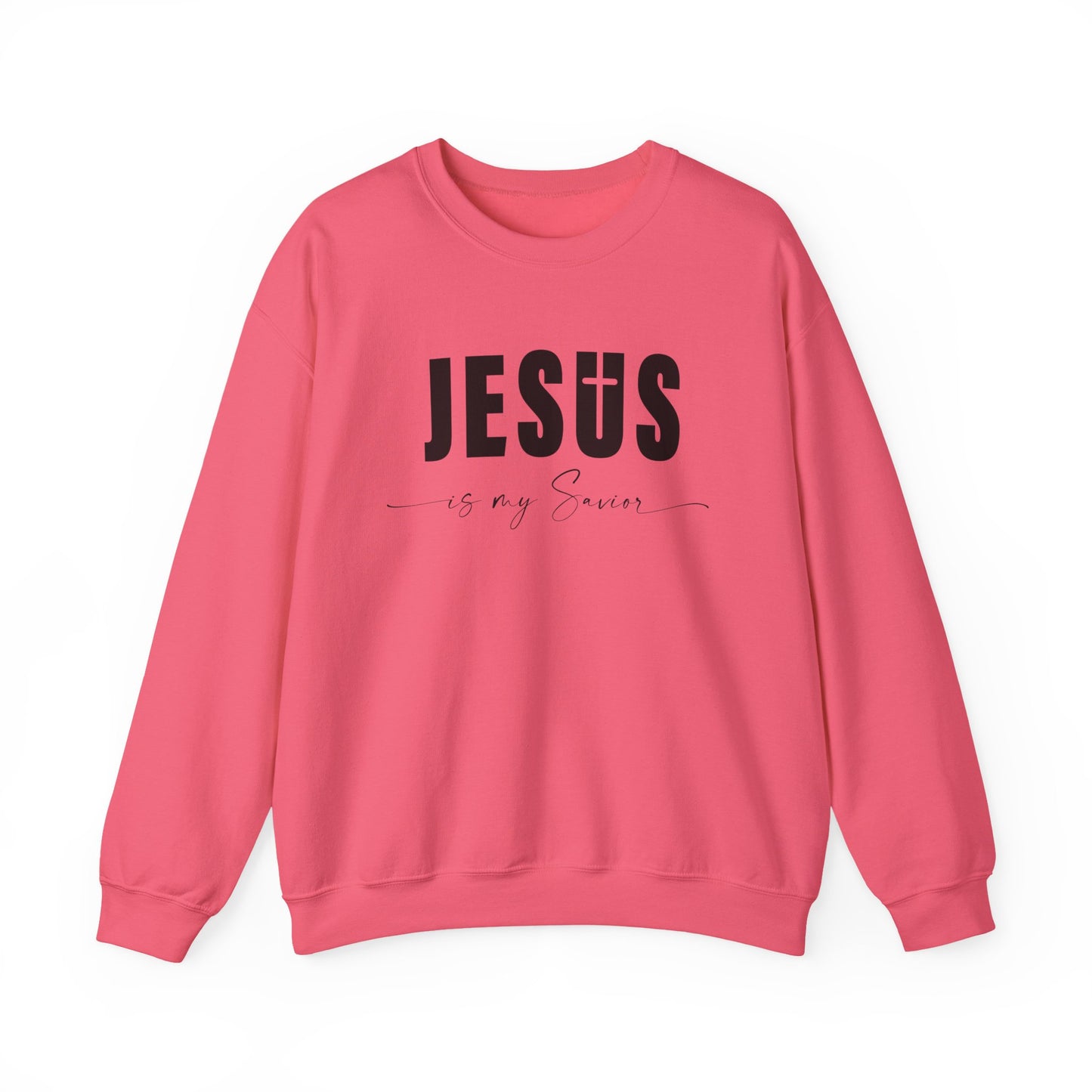 "Jesus is My Savior" Christian Faith Sweatshirt (Black Logo)