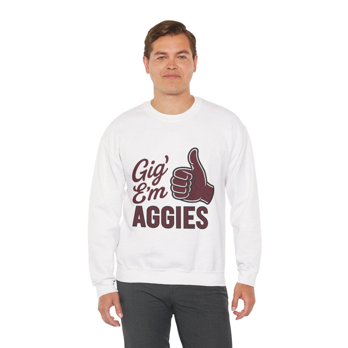 Gig 'Em Aggies Texas A&M Unisex Crewneck Sweatshirt - Sweet Baby Jeez Teez
