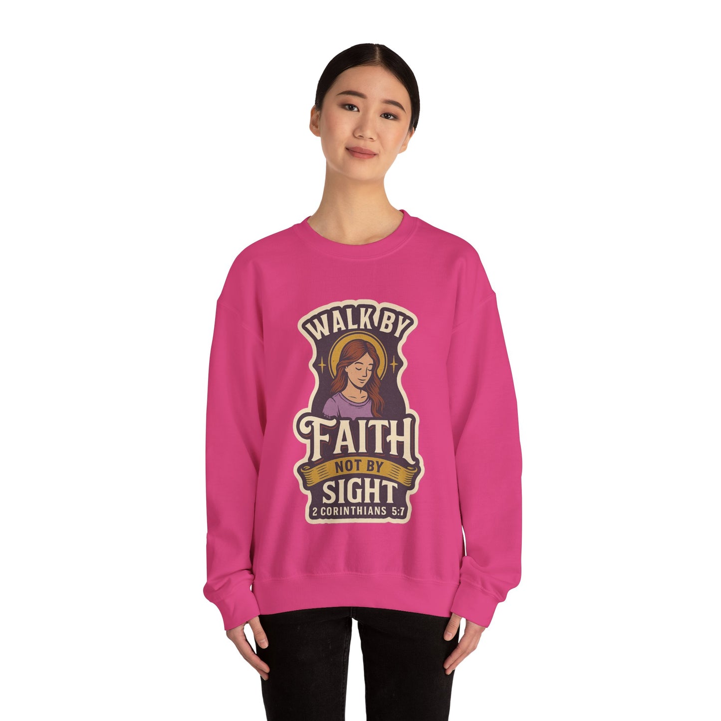 "Walk by Faith" Bible Verse Christian Inspirational Sweatshirt