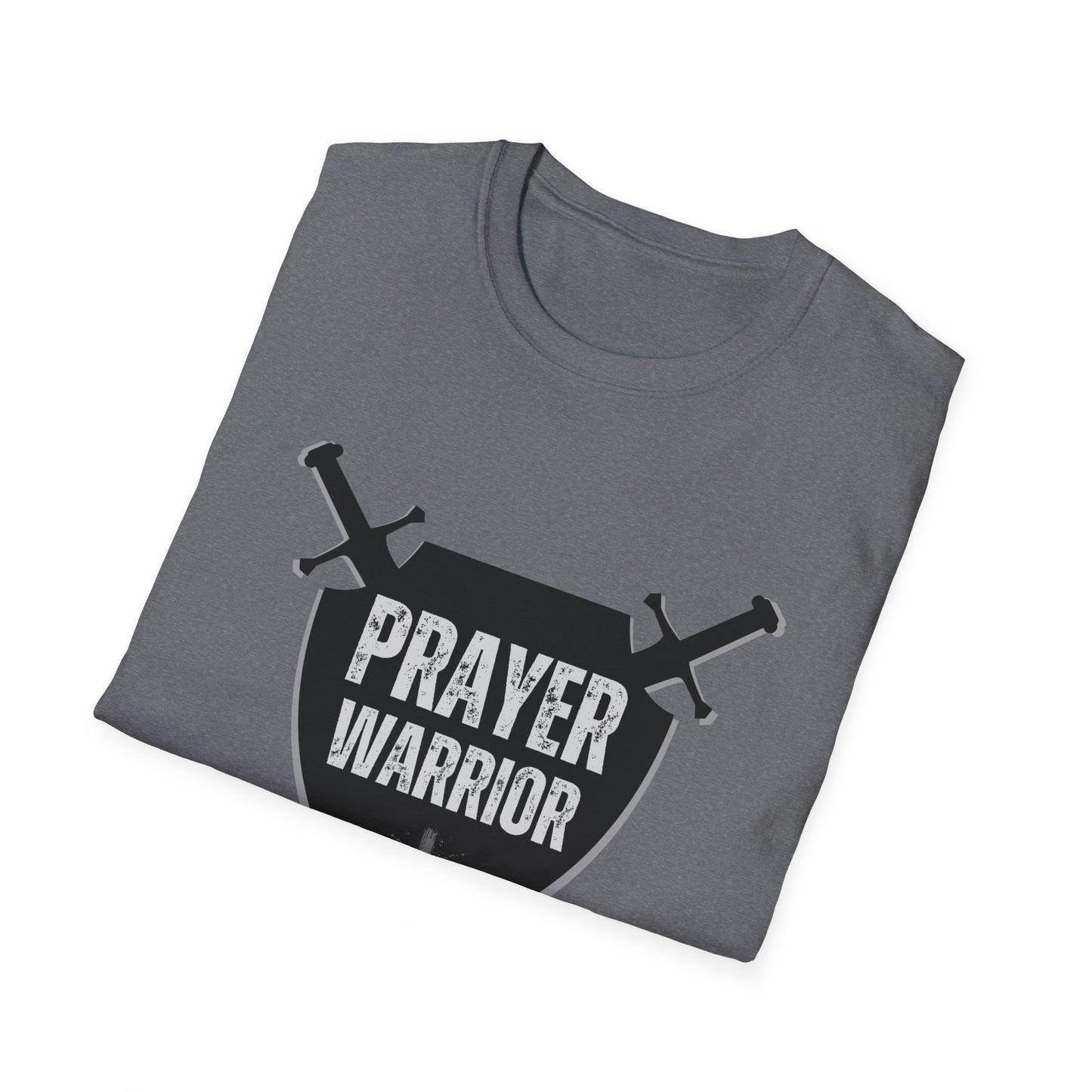 Prayer Warrior Shield Men's Tshirt (Black Logo) - Sweet Baby Jeez Teez