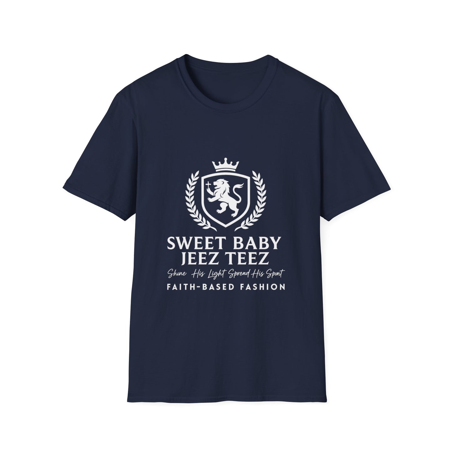Sweet Baby Jeez Teez Faith-Based Fashion Softstyle T-Shirt (White Logo)