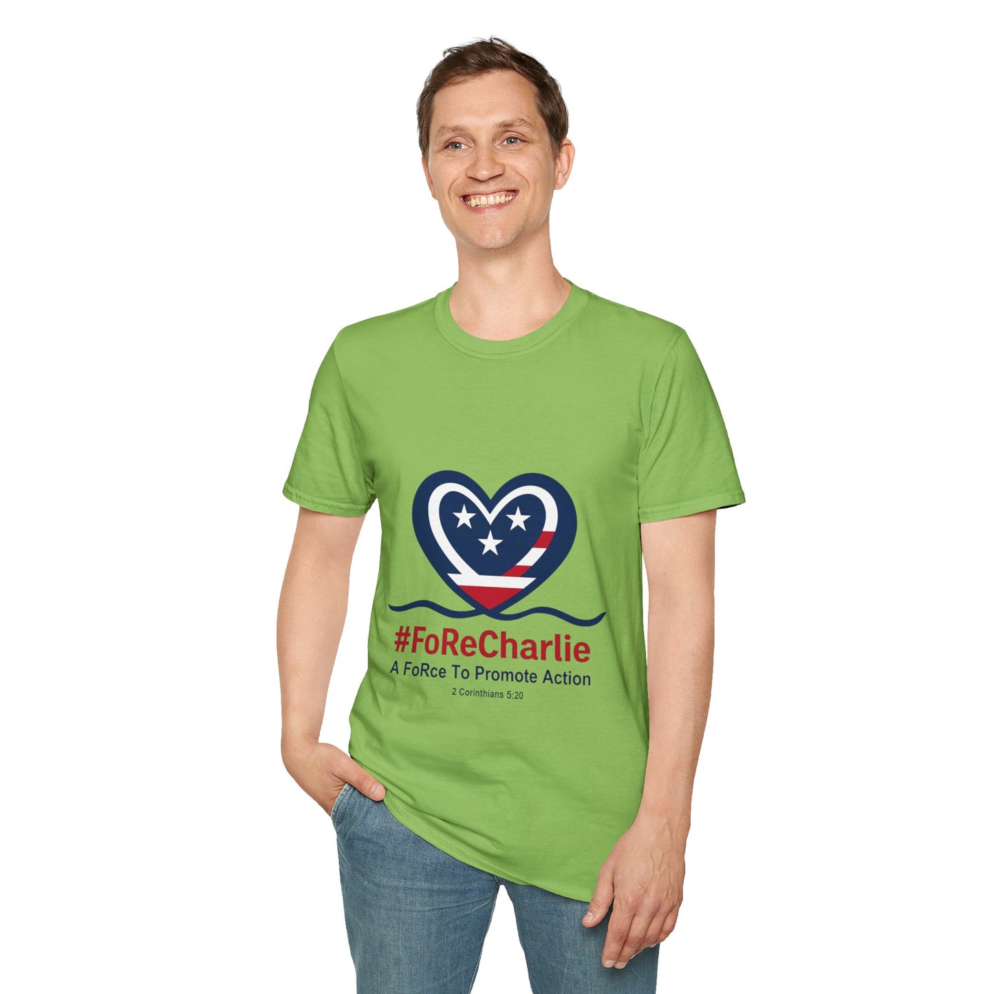 "FoRe Charlie" Ambassador Pageant Memorial Tshirt of Charlie Kirk (Heart Logo)